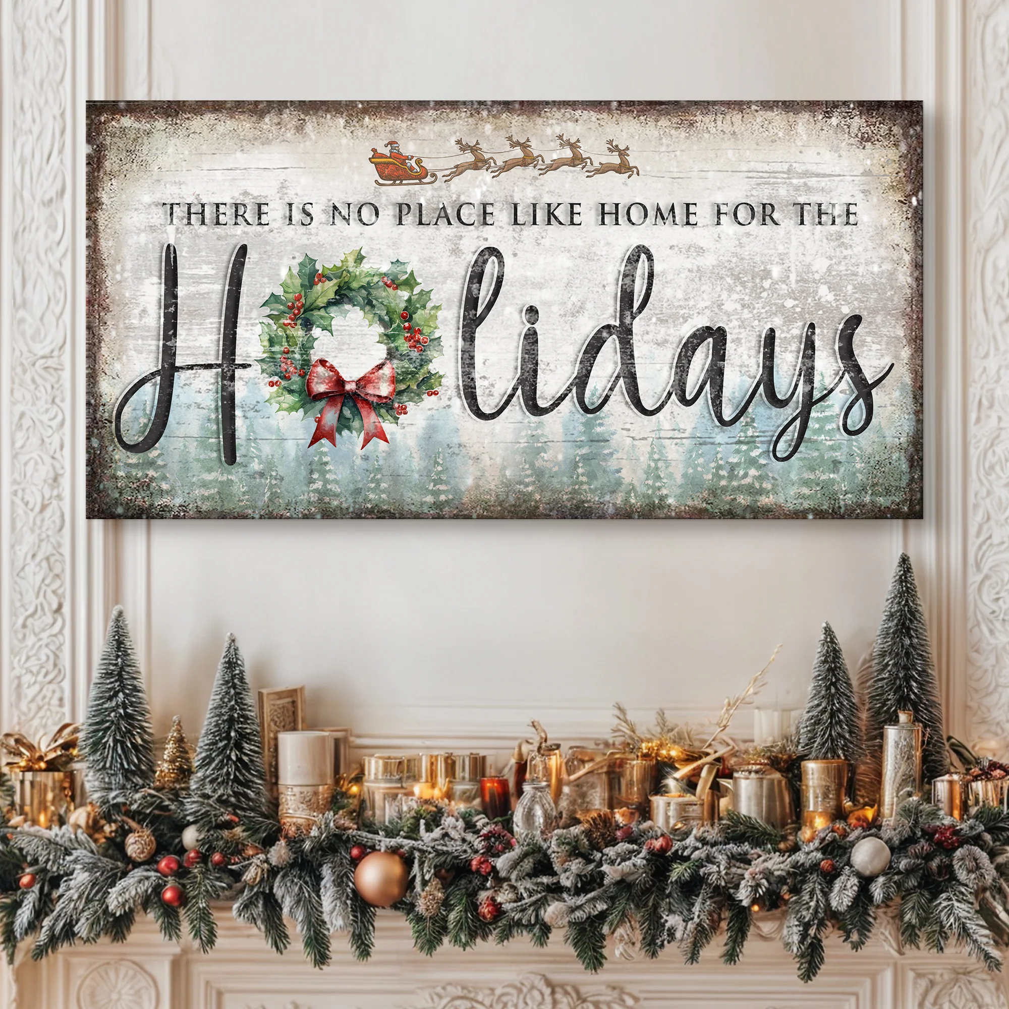 There's No Place Like Home For The Holidays Christmas Sign IV - Image 3