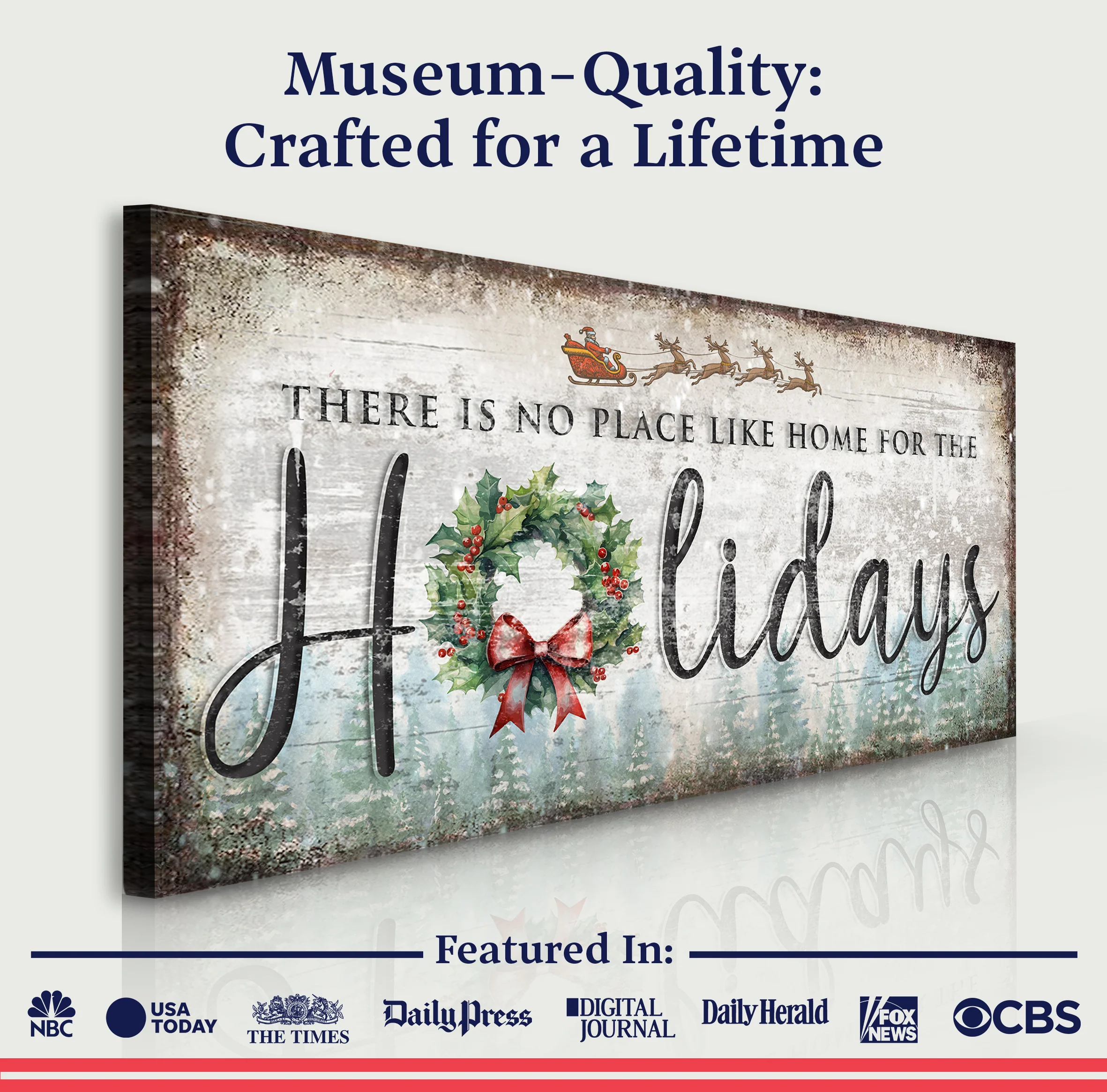 There's No Place Like Home For The Holidays Christmas Sign IV - Image 4