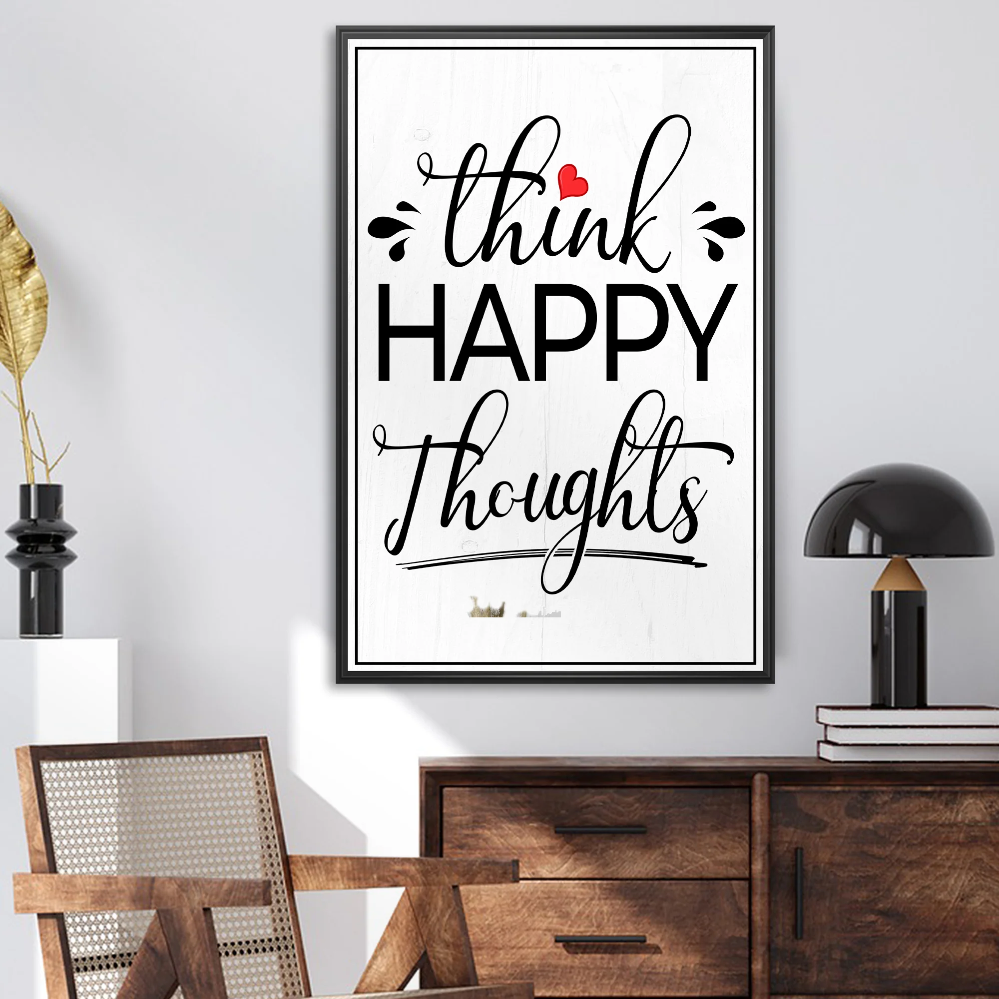 Think Happy Thoughts Motivational Sign - Image 2