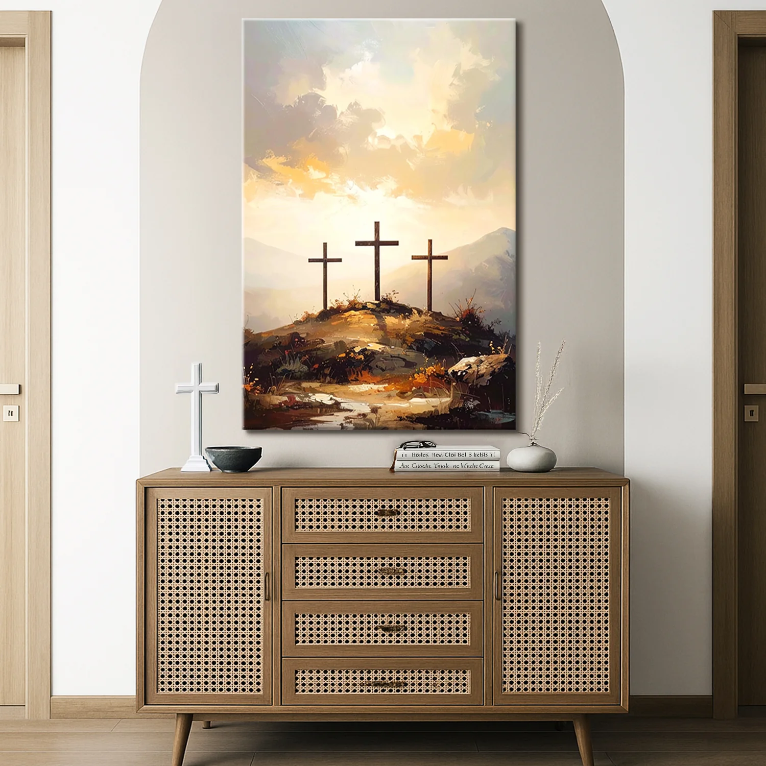 Three Crosses on Calvary Faith Wall Art - Image 3