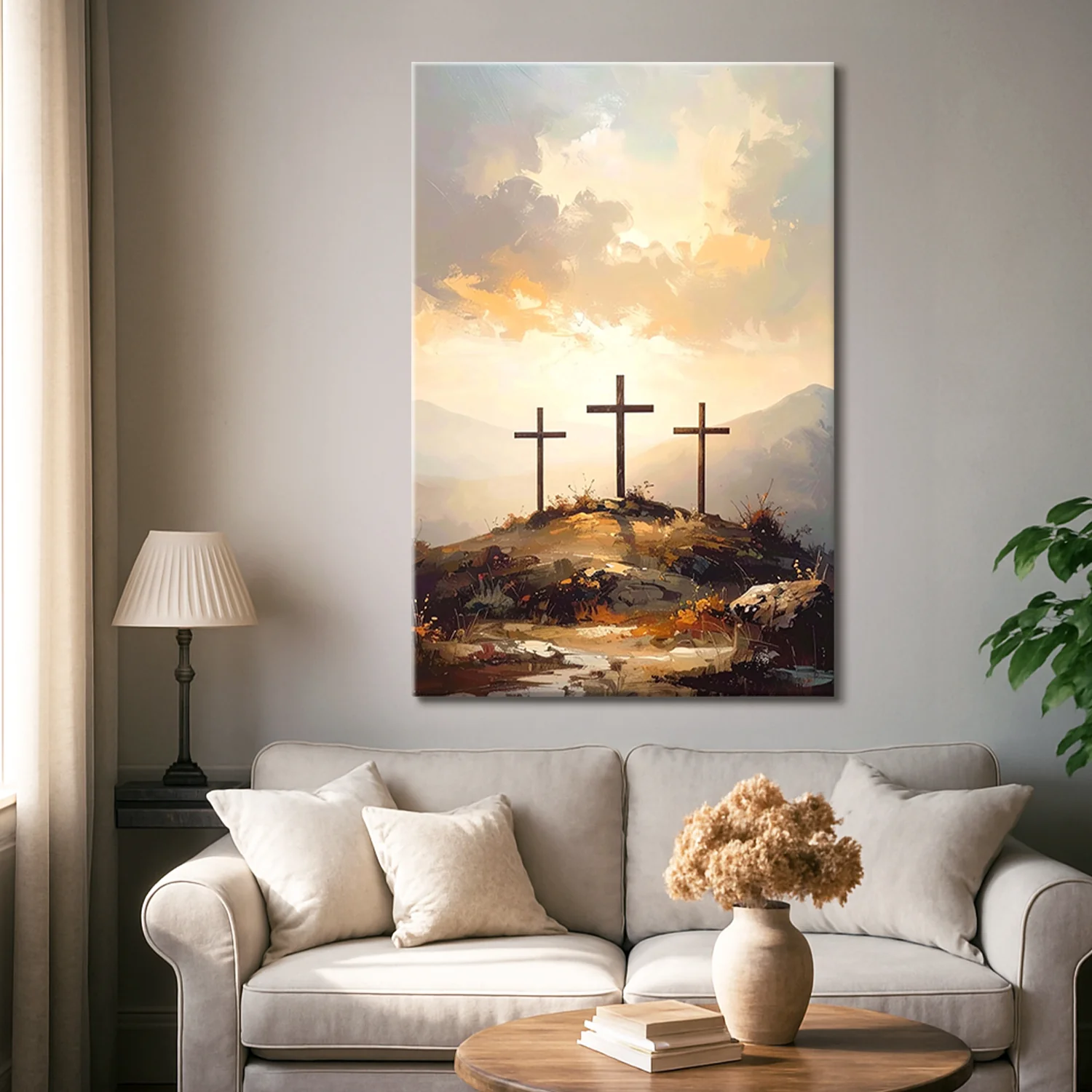 Three Crosses on Calvary Faith Wall Art - Image 4