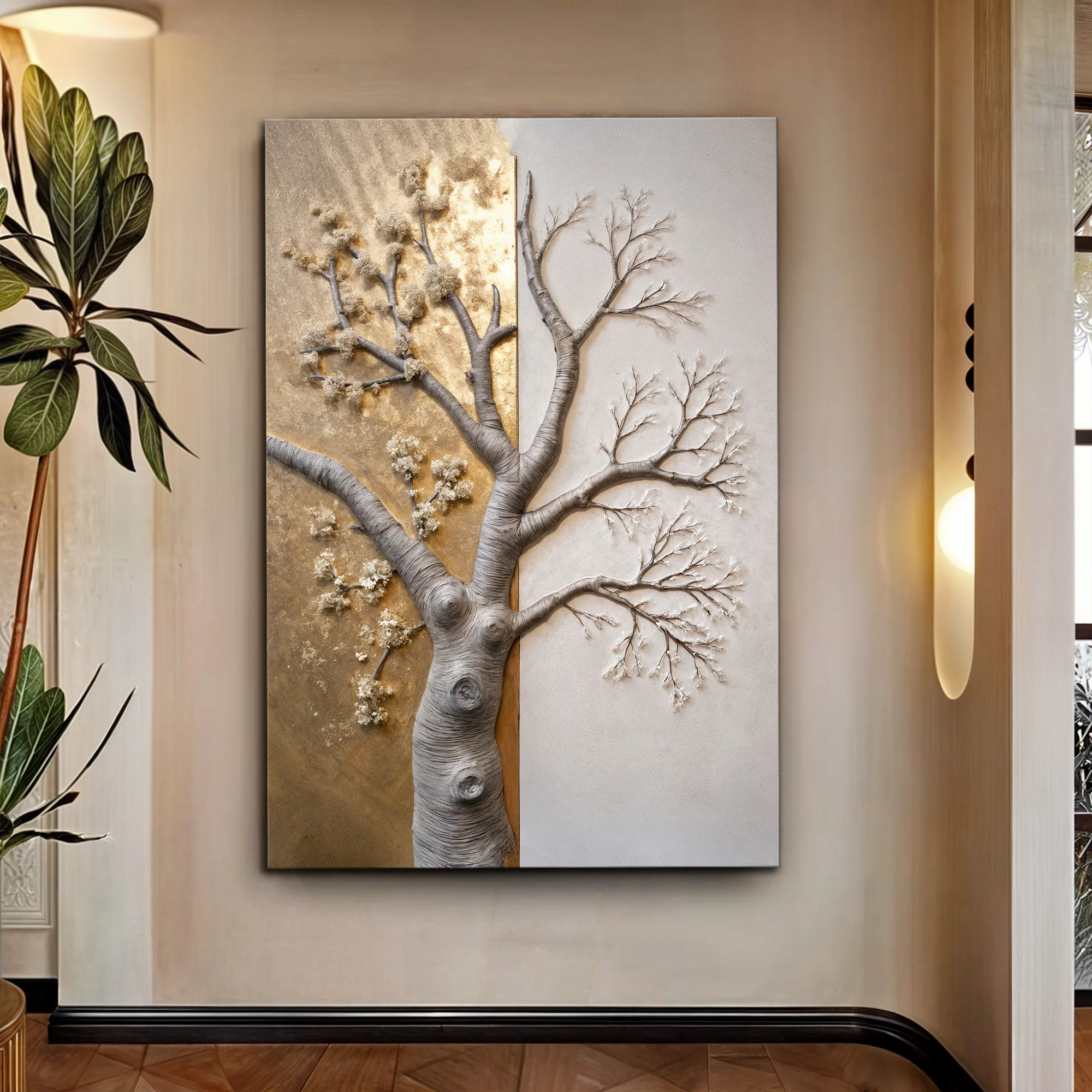 Tree American Basswood Impasto Wall Art