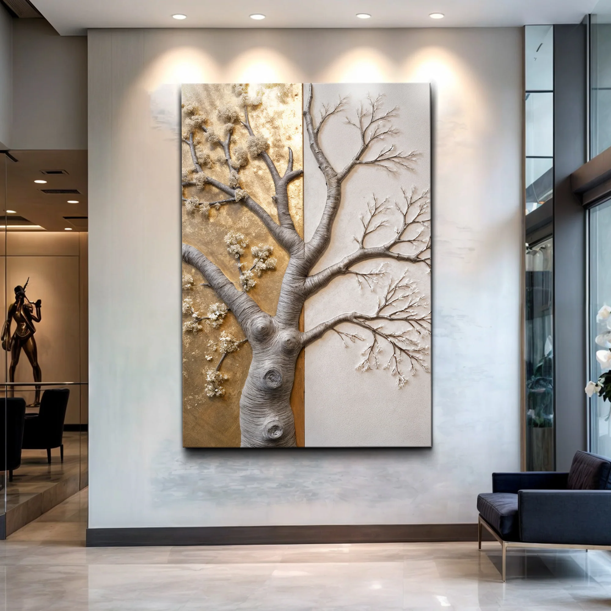 Tree American Basswood Impasto Wall Art - Image 3