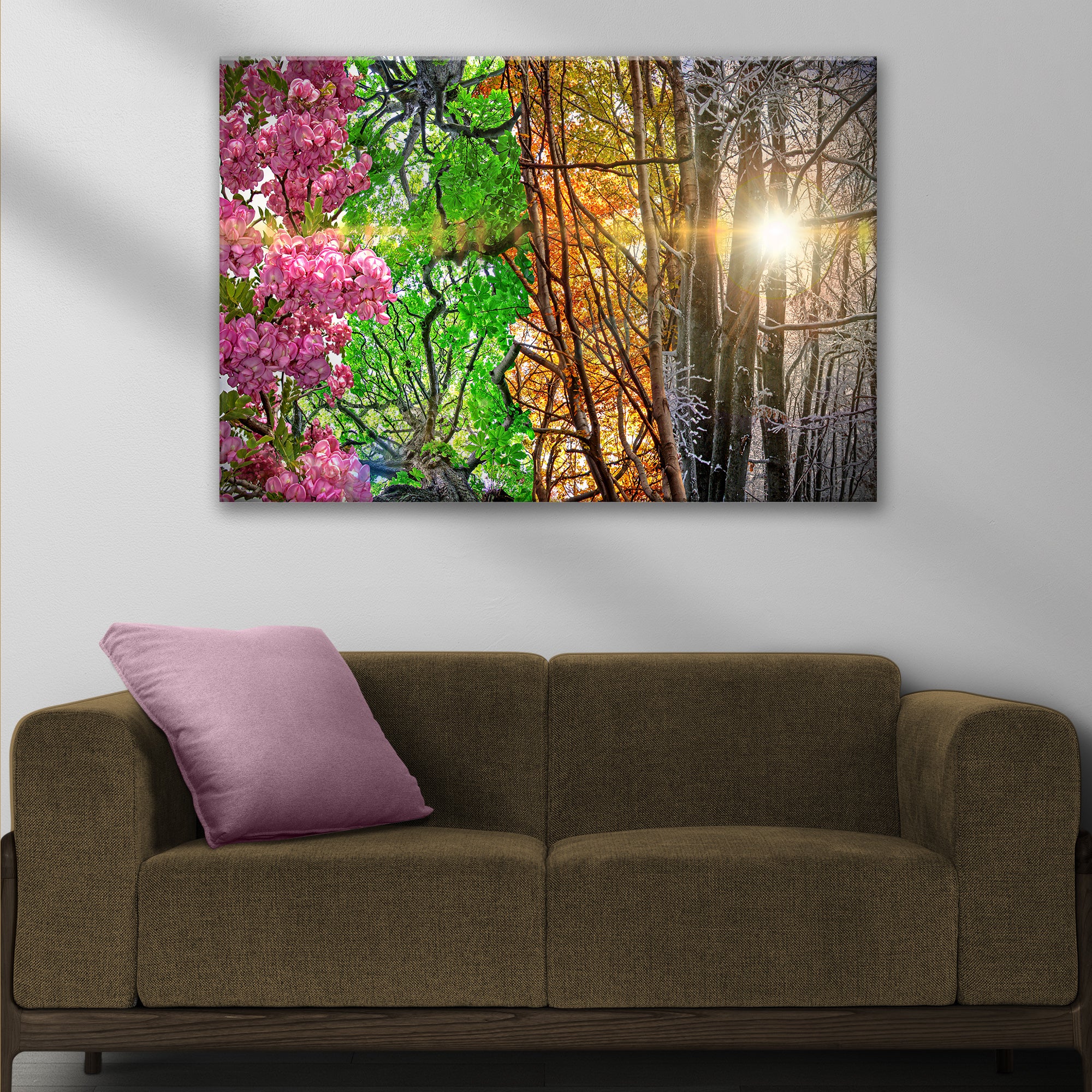 Trees Four Seasons Canvas Wall Art - Image 3