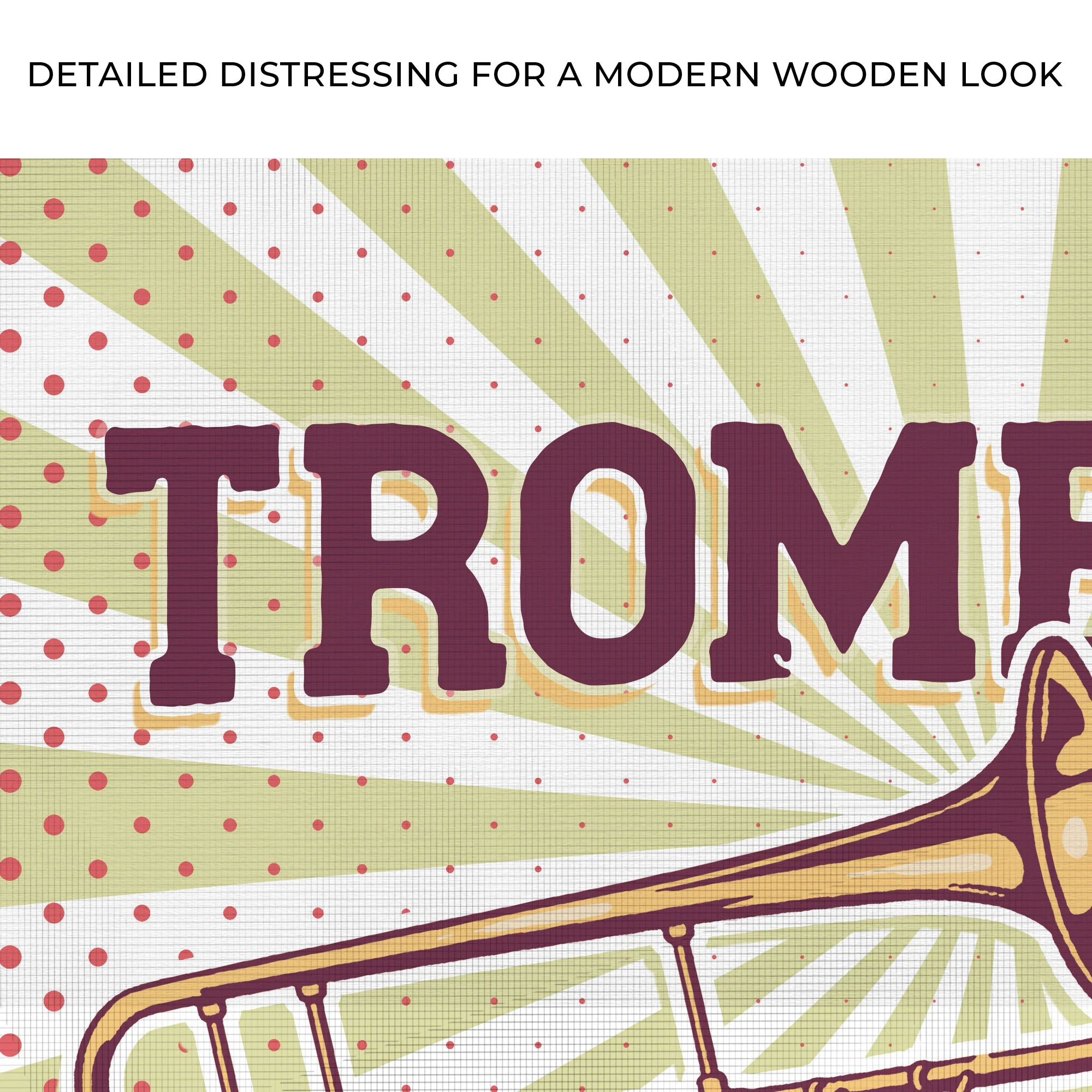 Trombone Retro Canvas Wall Art - Image 4