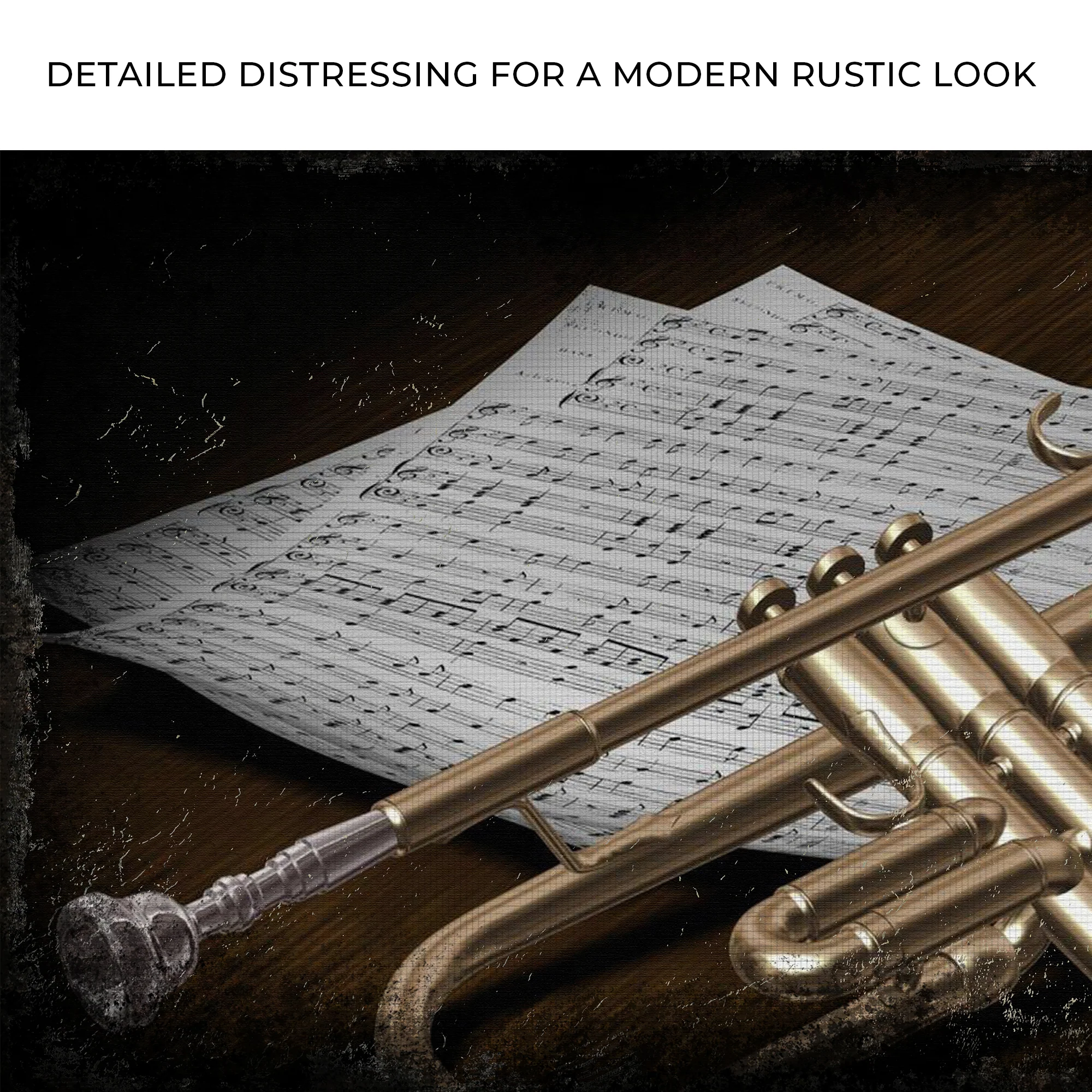Trumpet Grunge Canvas Wall Art - Image 4