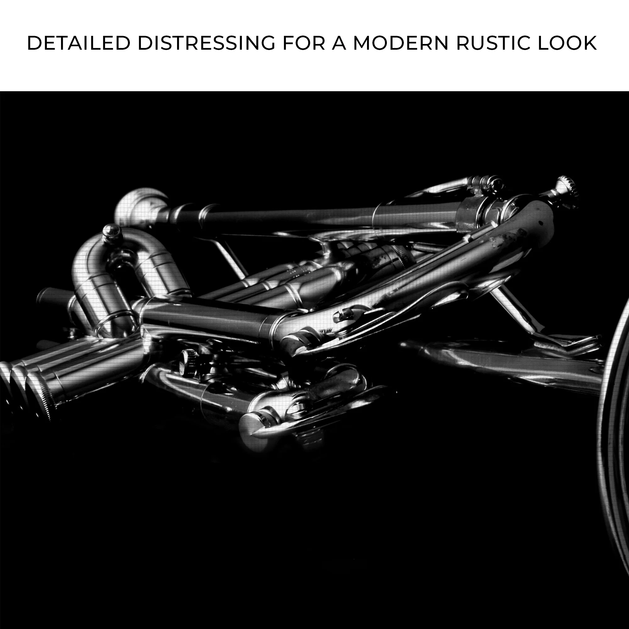 Trumpet Monochrome Canvas Wall Art - Image 4