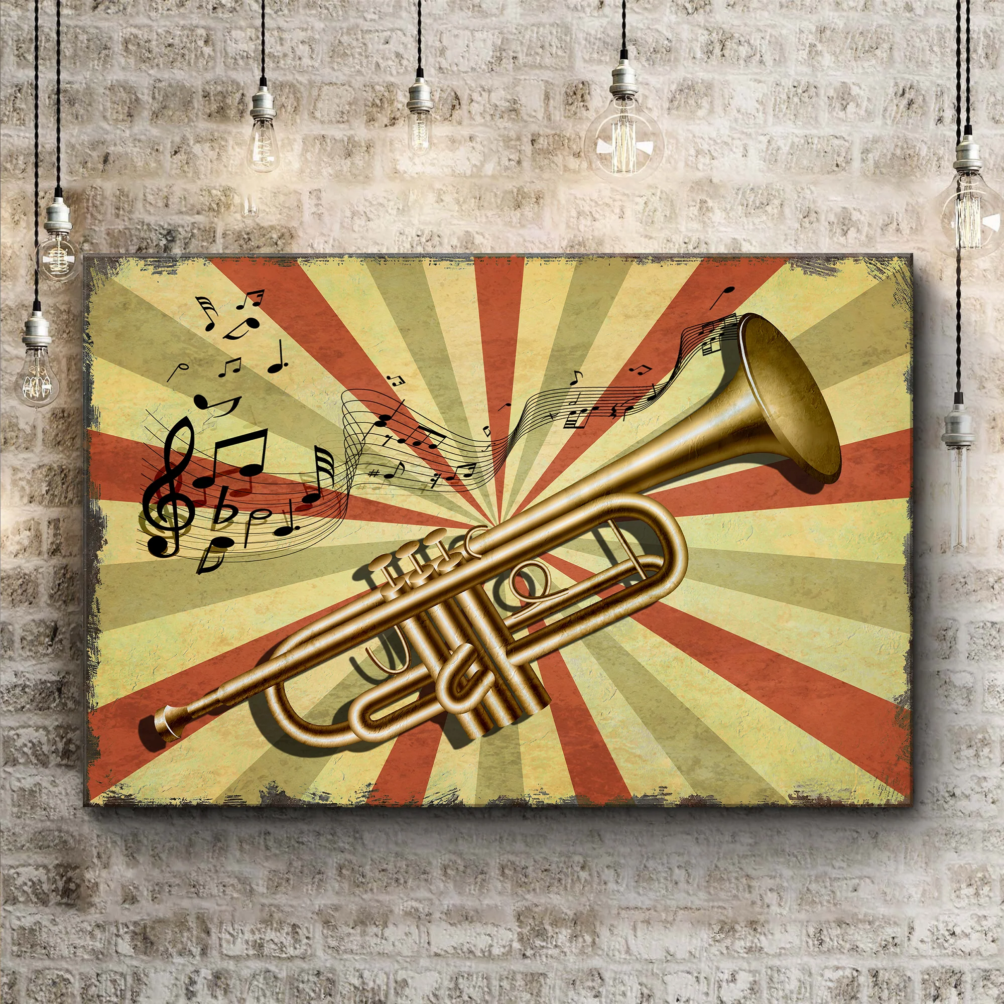 Trumpet Retro Canvas Wall Art - Image 3