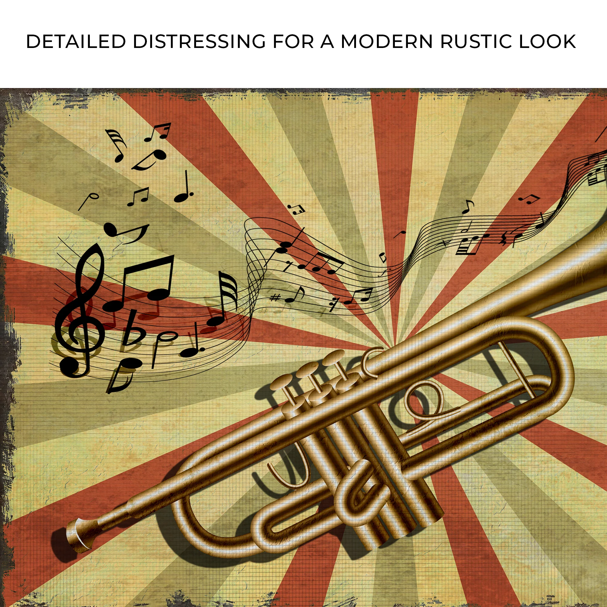 Trumpet Retro Canvas Wall Art - Image 4