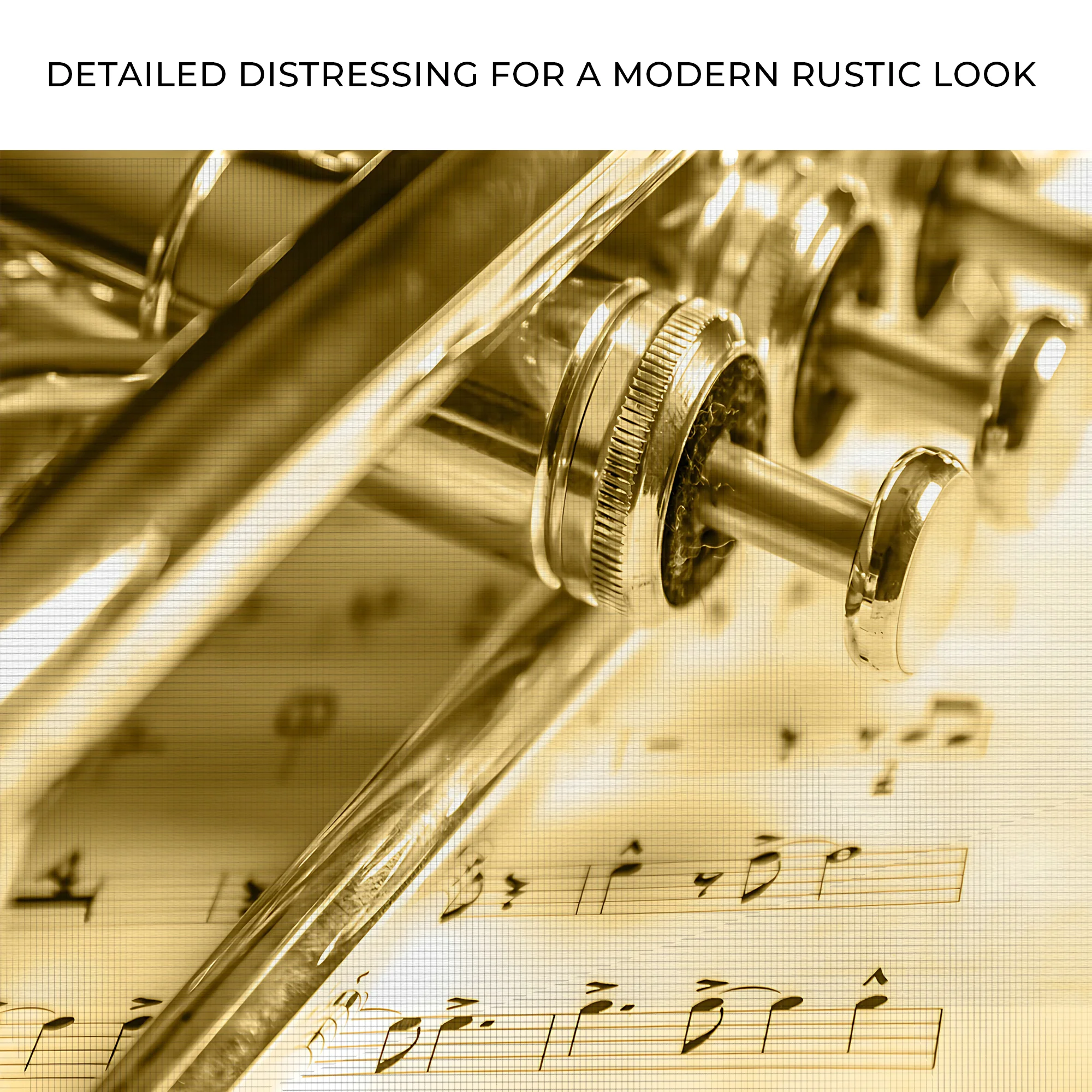 Trumpet Sepia Canvas Wall Art - Image 4