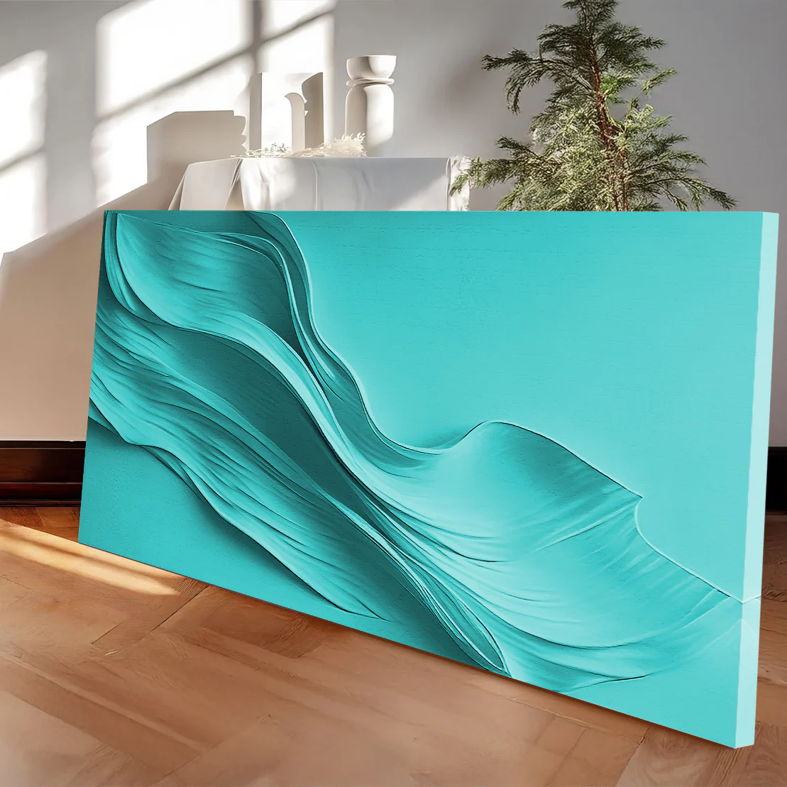 Turquoise Minimalist Wall Art - Image 5