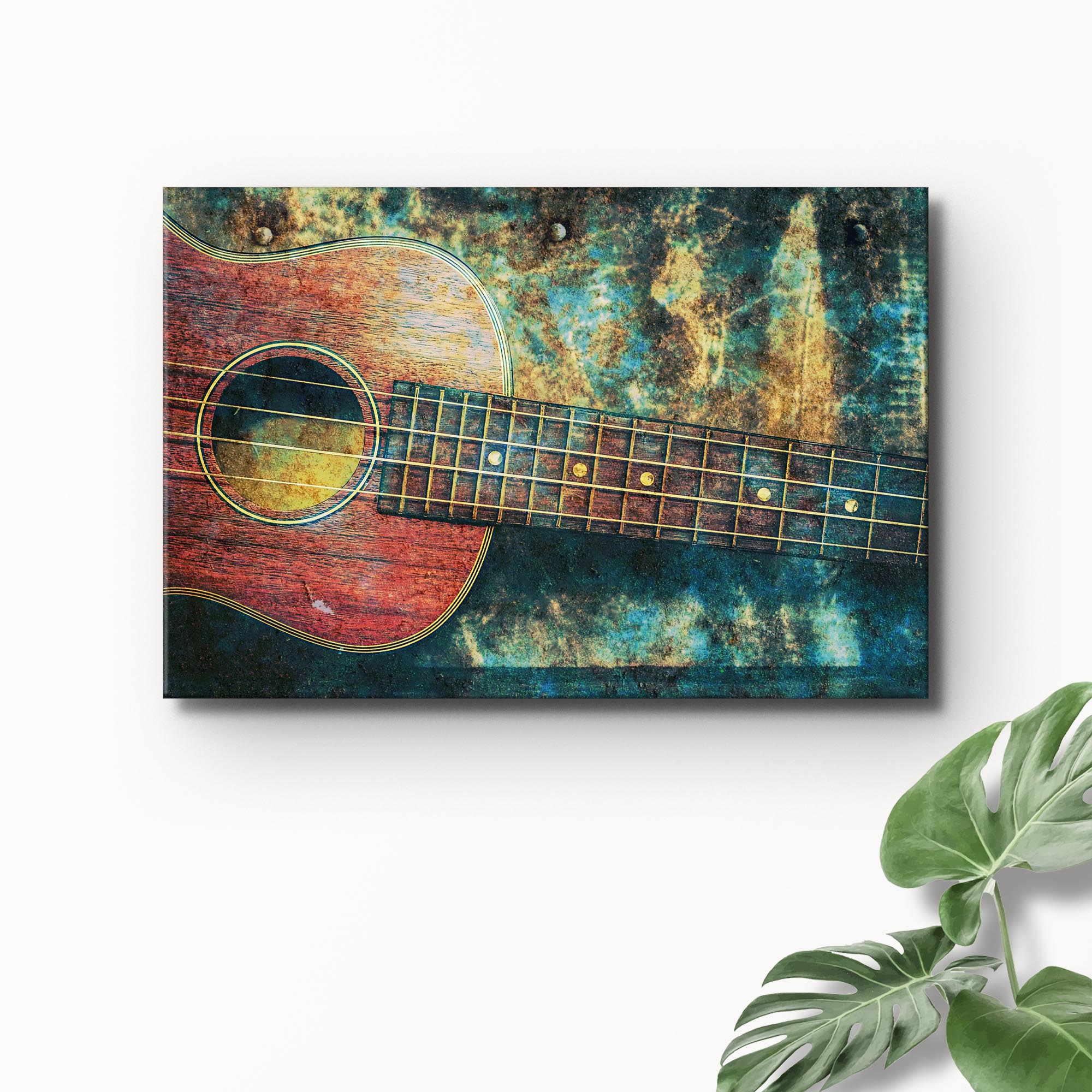 Ukulele Grunge Canvas Wall Art - Image 3