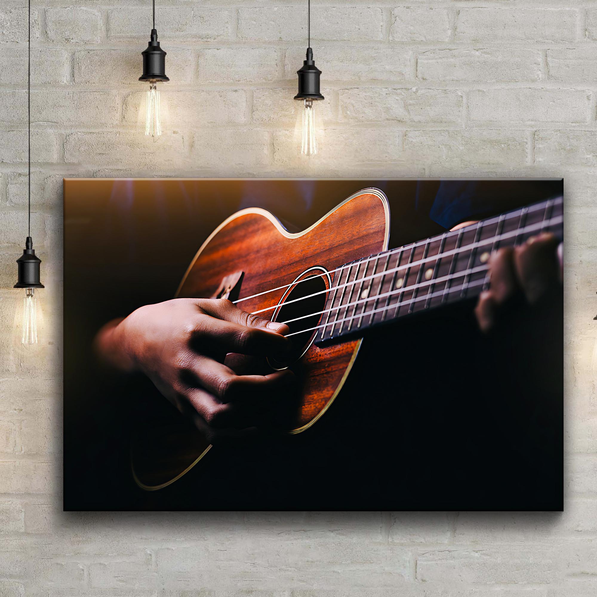 Ukulele Playing Canvas Wall Art - Image 3