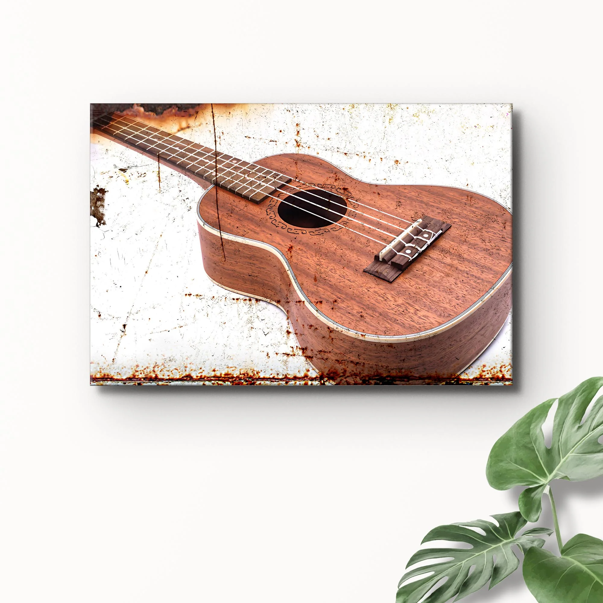Ukulele Rustic Canvas Wall Art - Image 3