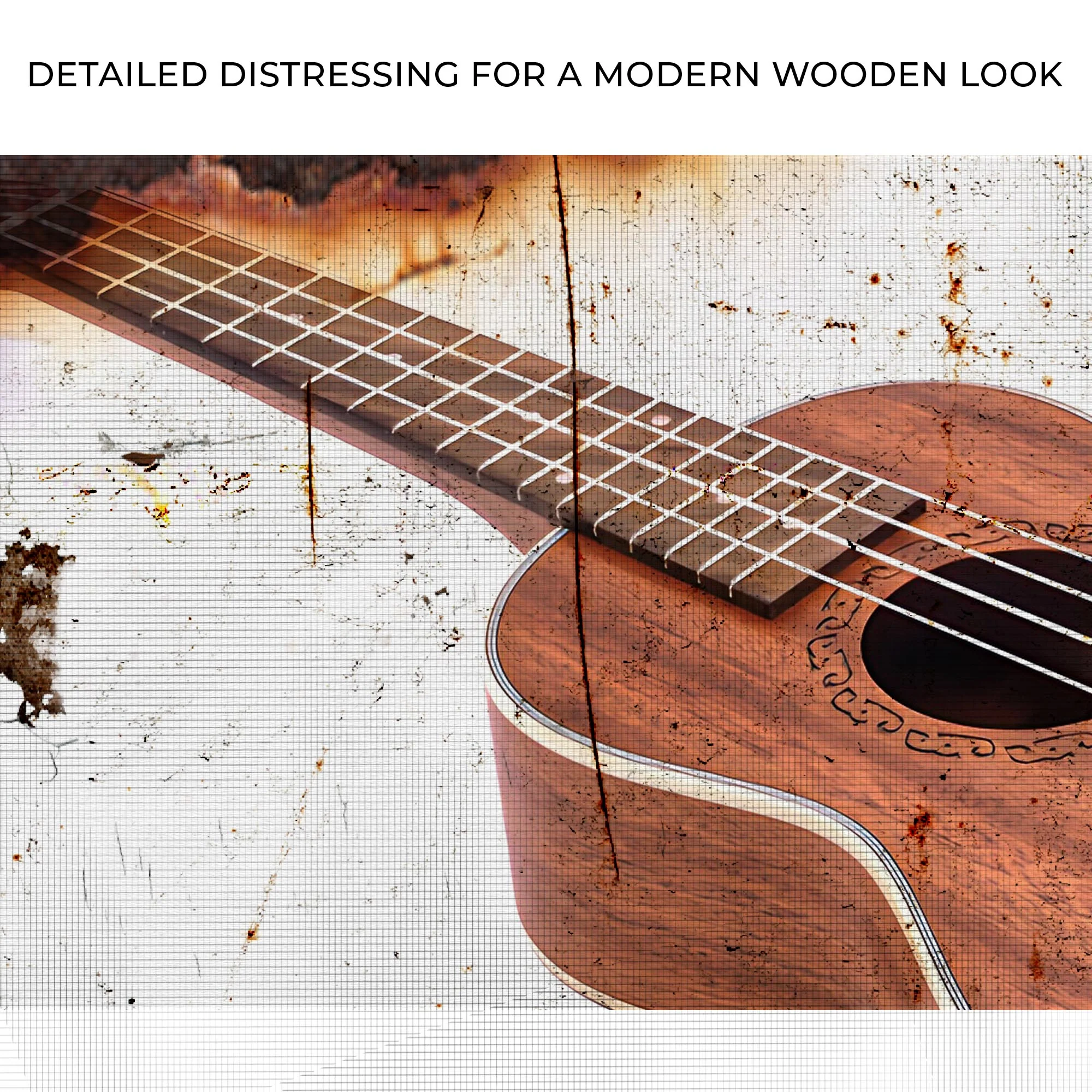 Ukulele Rustic Canvas Wall Art - Image 4