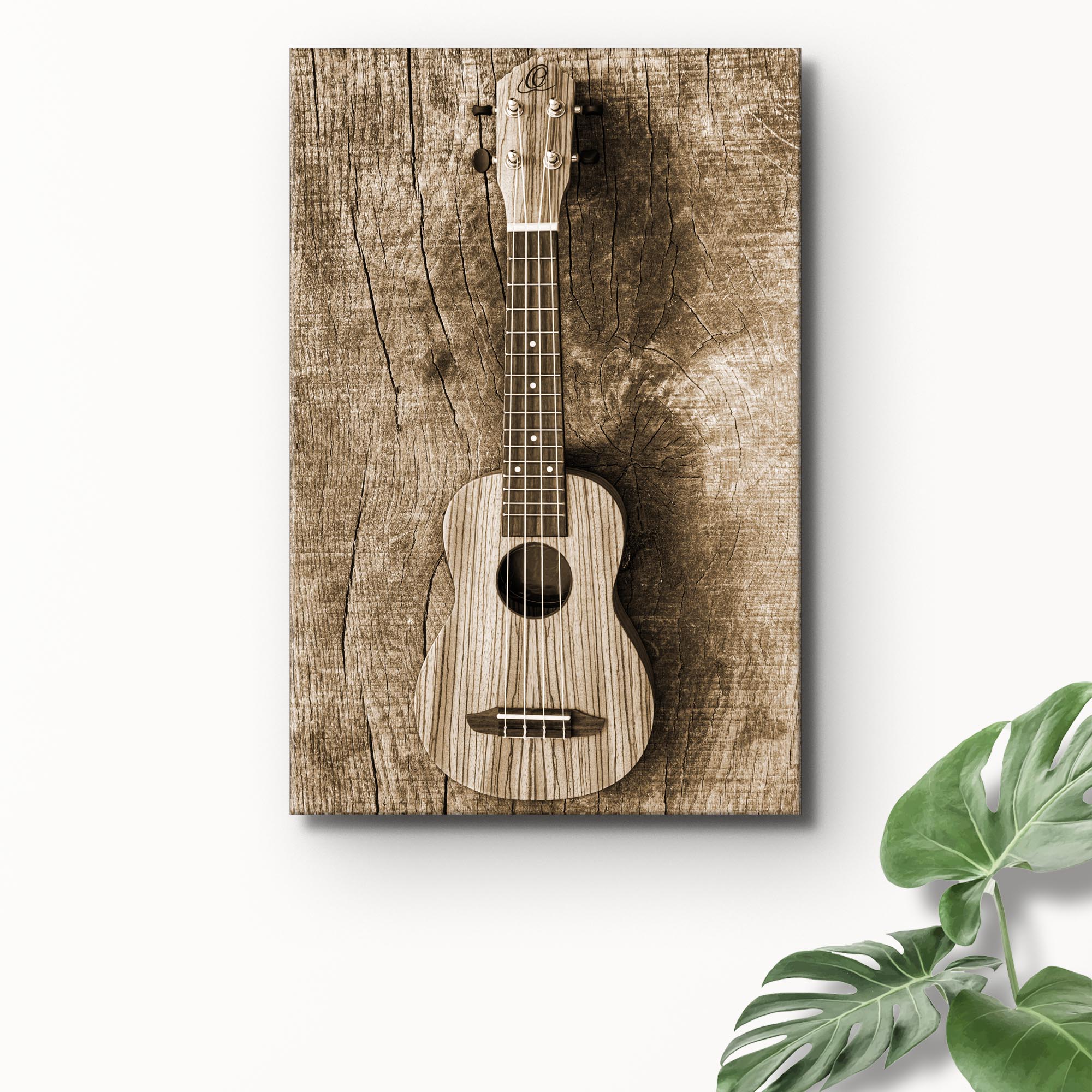 Ukulele Sepia Canvas Wall Art - Image 3