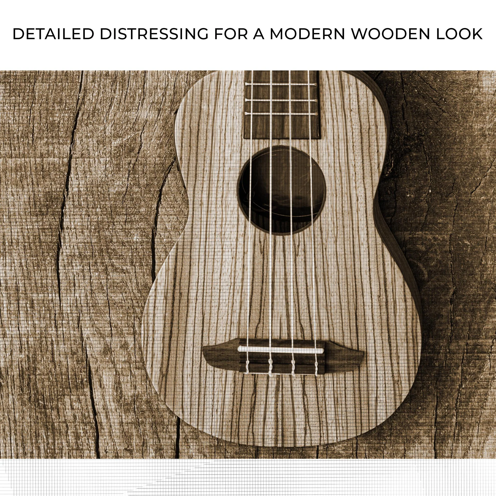 Ukulele Sepia Canvas Wall Art - Image 4