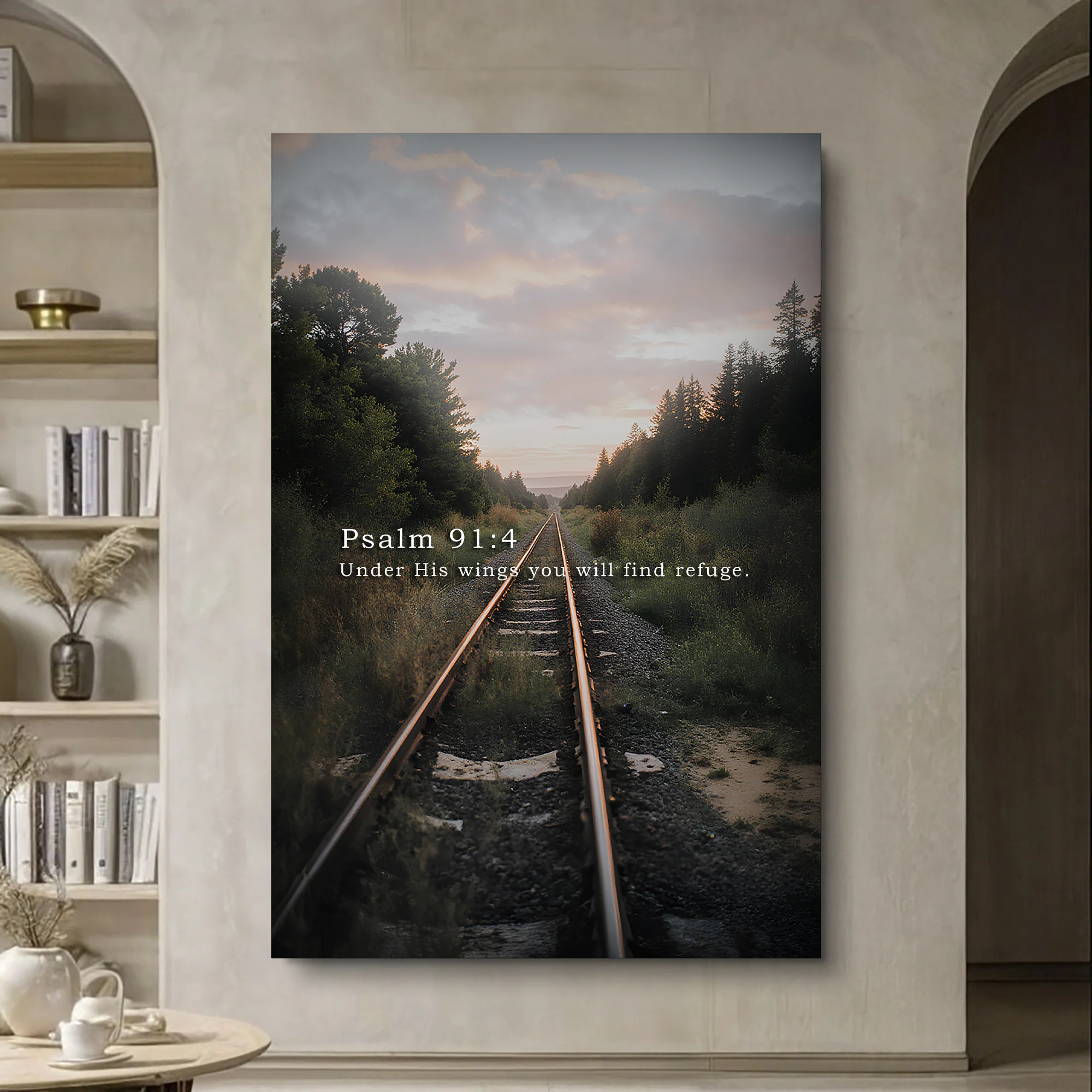 Under His Wings You Will Find Refuge - Psalm 91:4 Faith Wall Art - Image 5
