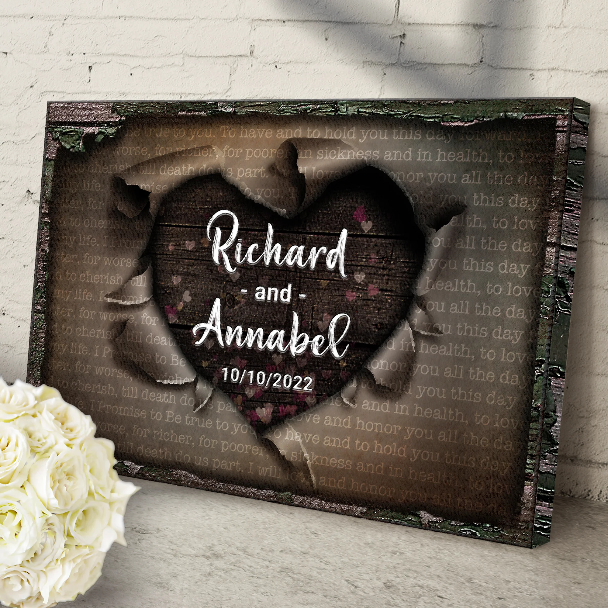 Unwrapped Heart Wedding Vows Sign - Image 3
