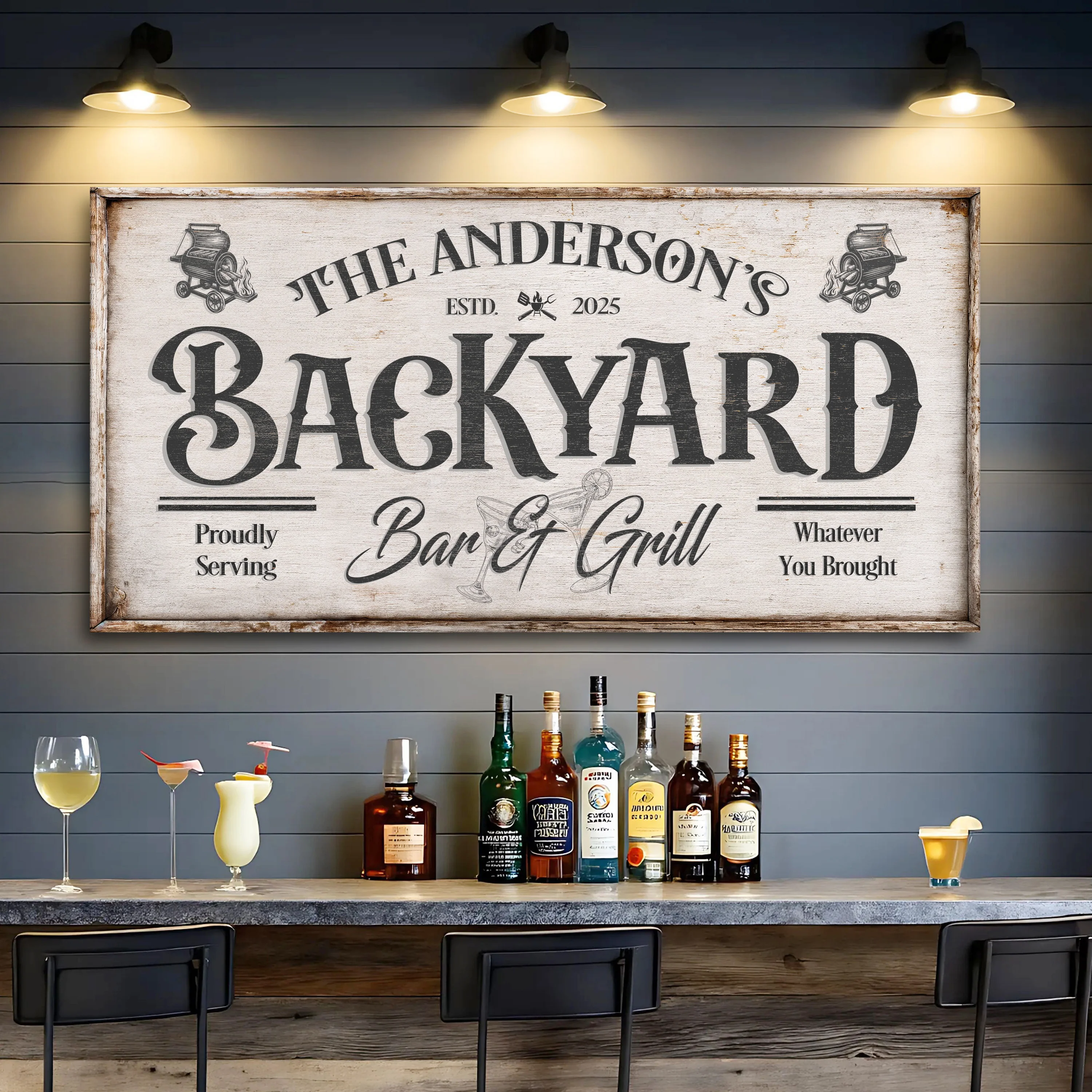 Vintage Bar And Grill Wall Sign - Image 4