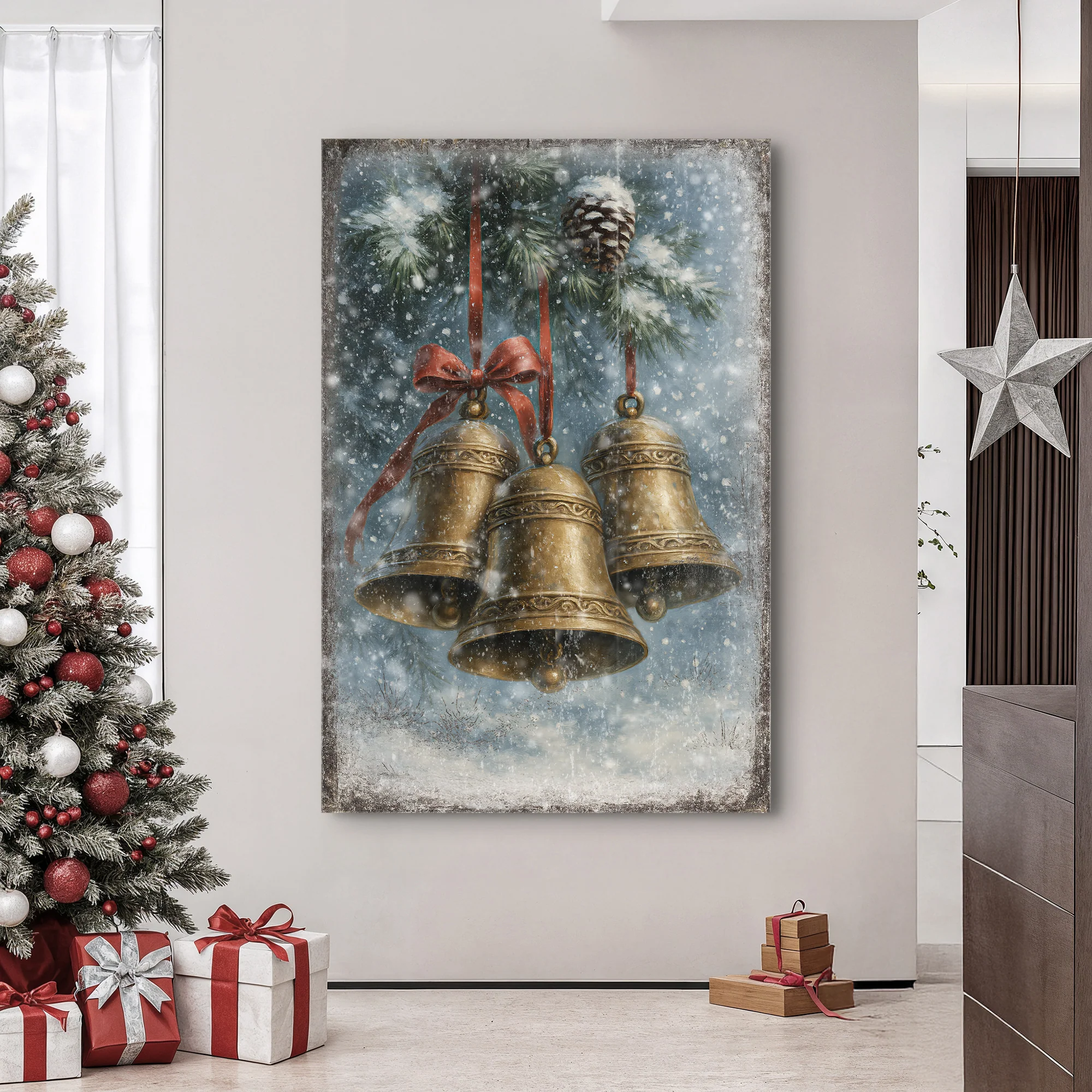 Vintage Christmas Bells Wall Art III - Image 3
