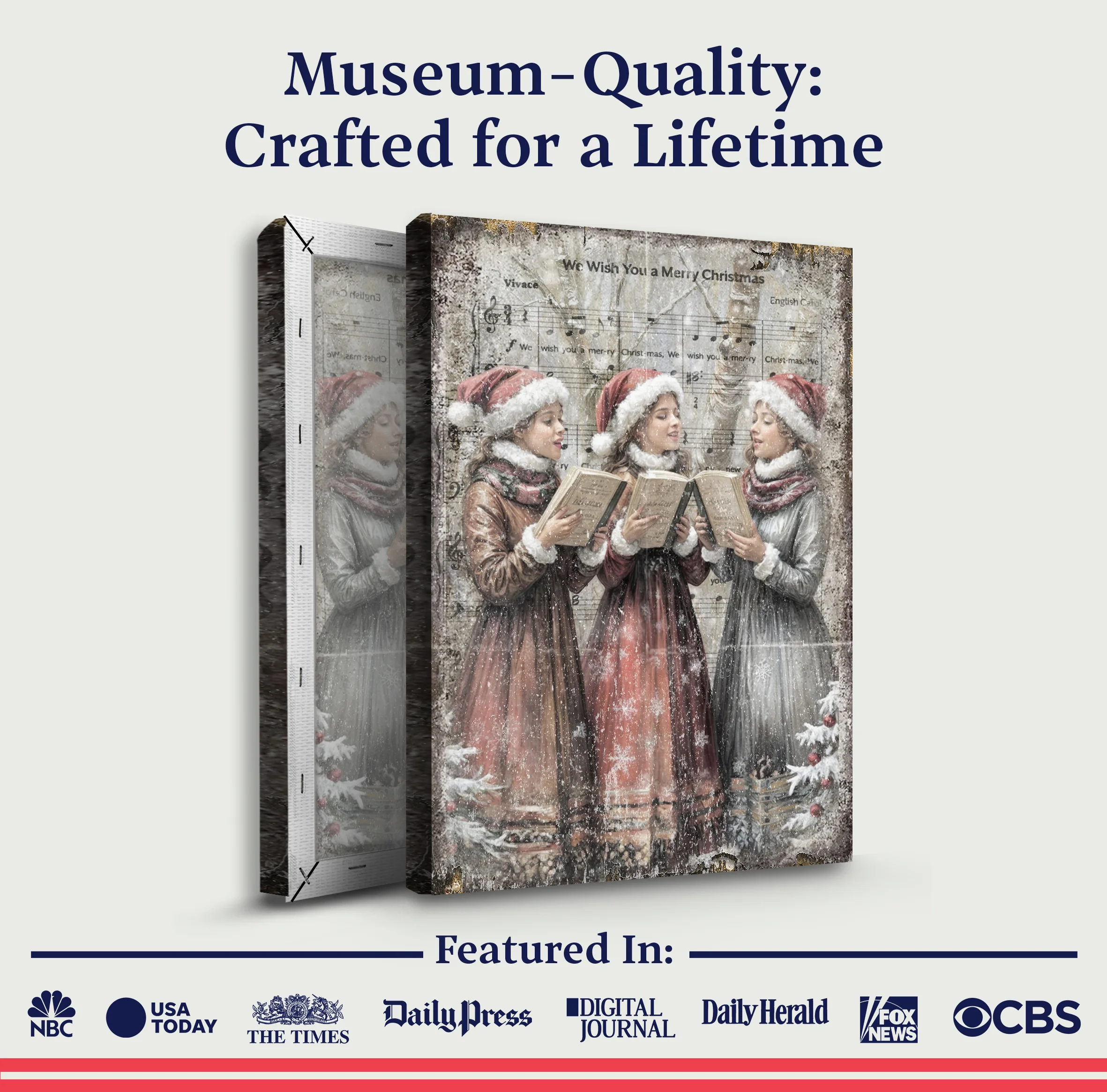 Vintage Christmas Carolers Wall Art - Image 5