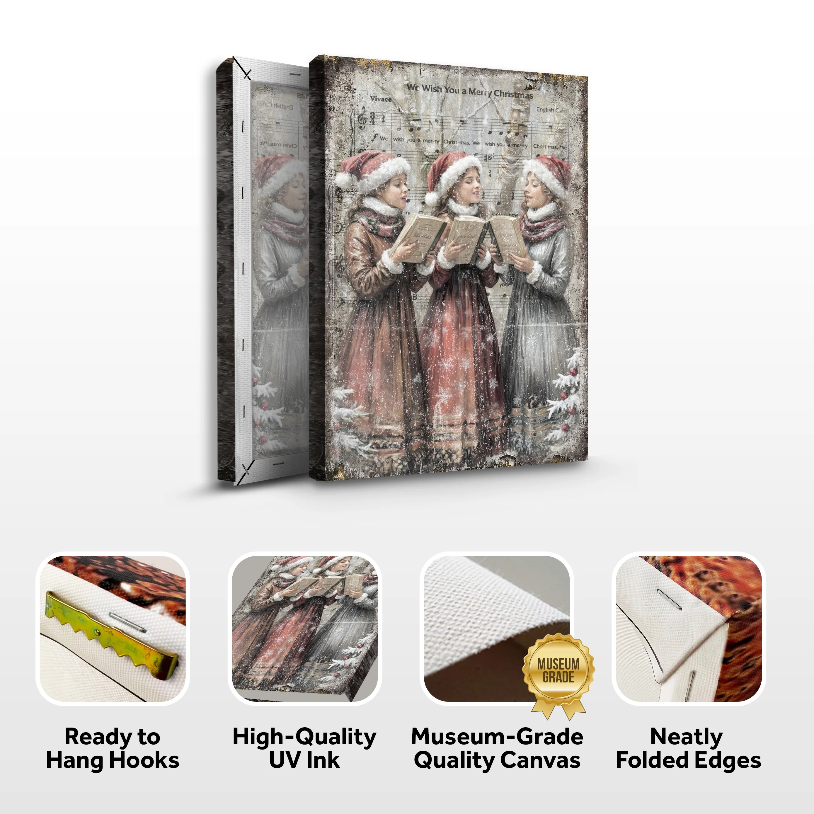 Vintage Christmas Carolers Wall Art - Image 7