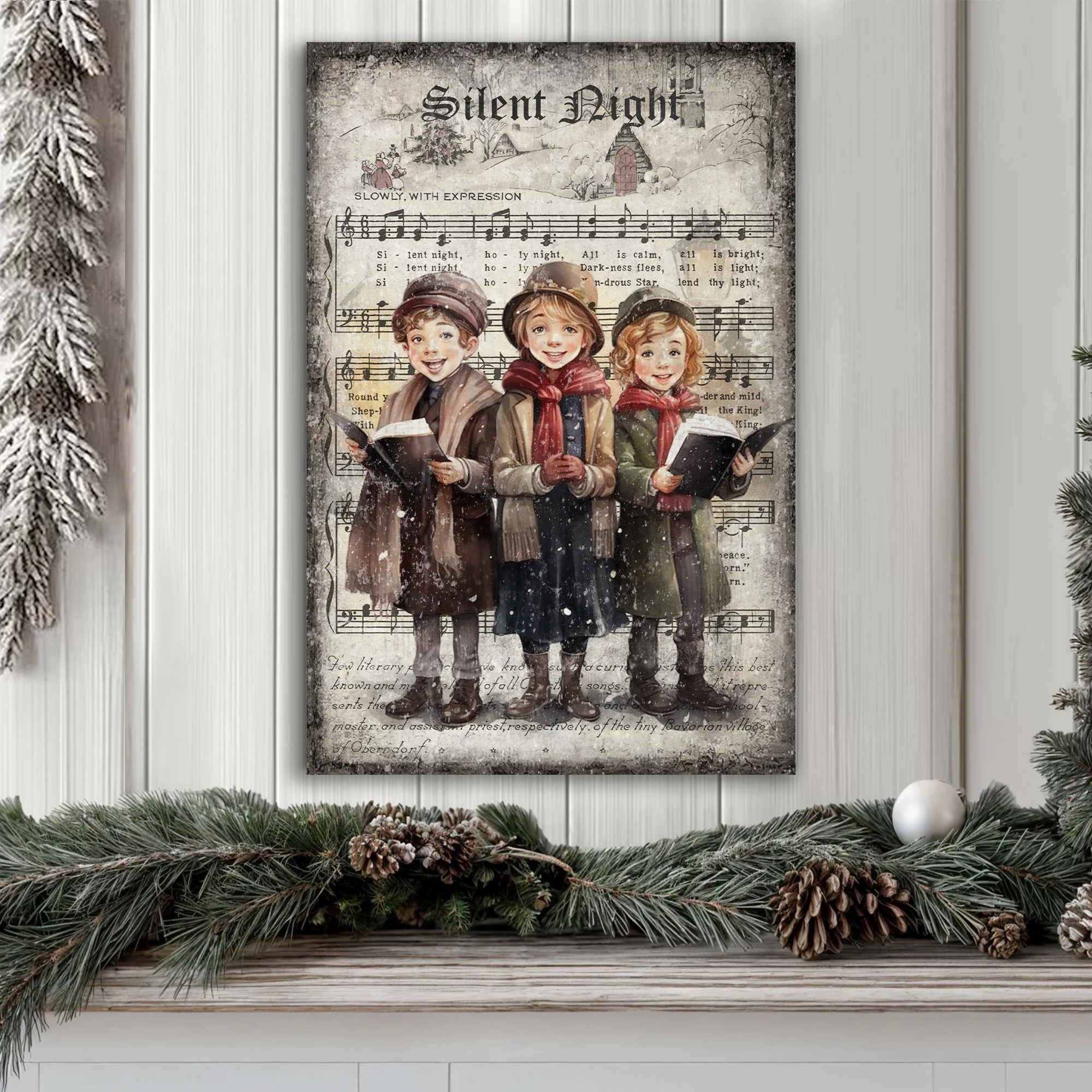 Vintage Christmas Carolers Wall Art III - Image 2