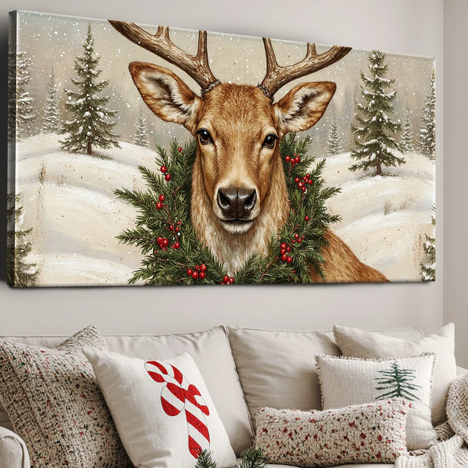 Vintage Christmas Deer Wall Art - Image 2