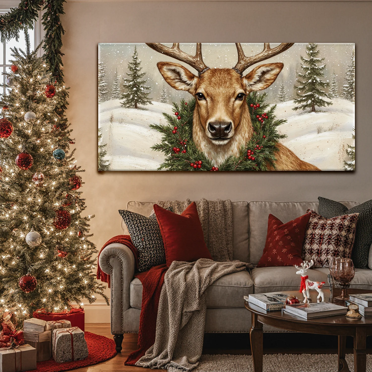 Vintage Christmas Deer Wall Art - Image 3