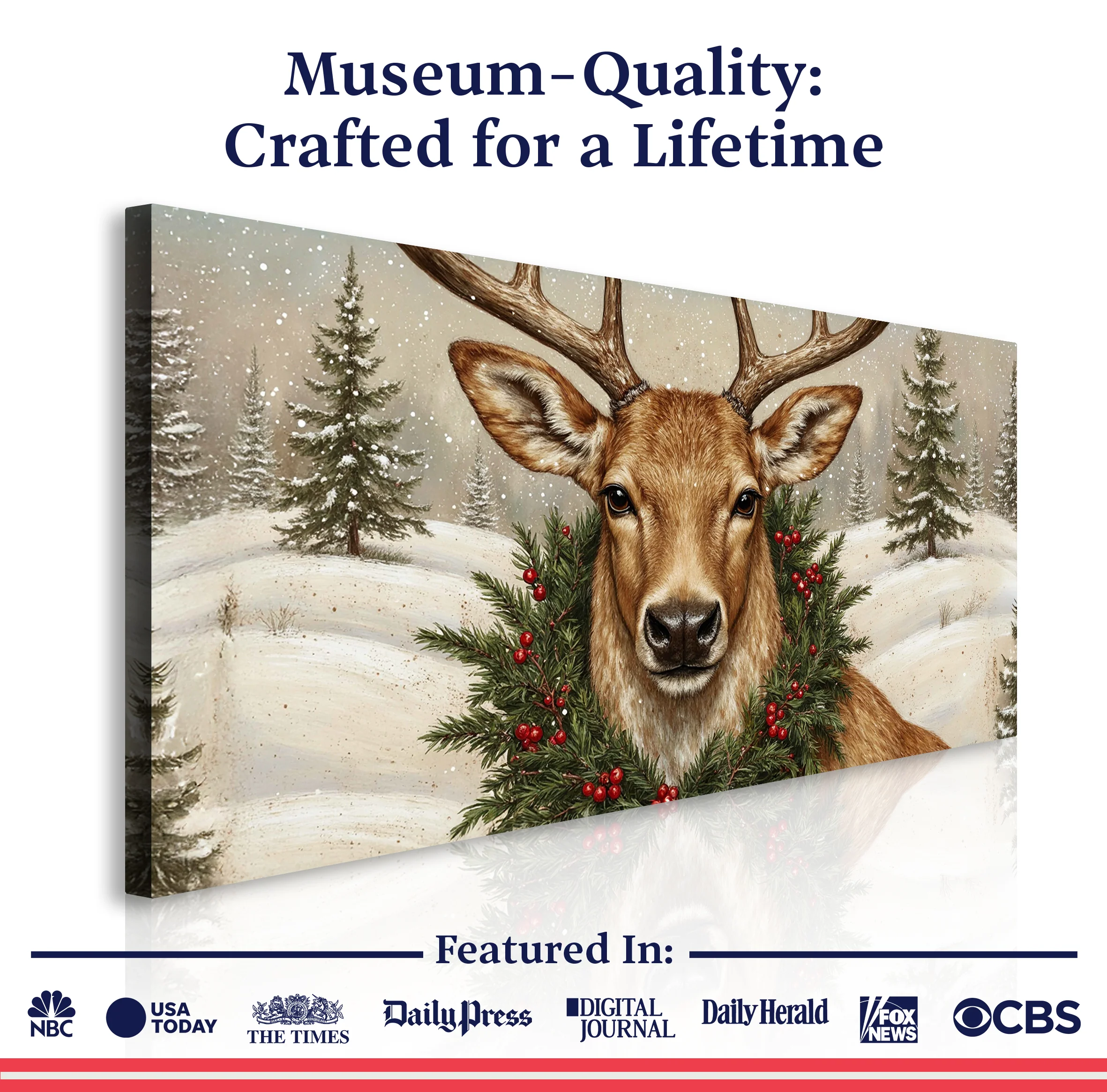 Vintage Christmas Deer Wall Art - Image 6
