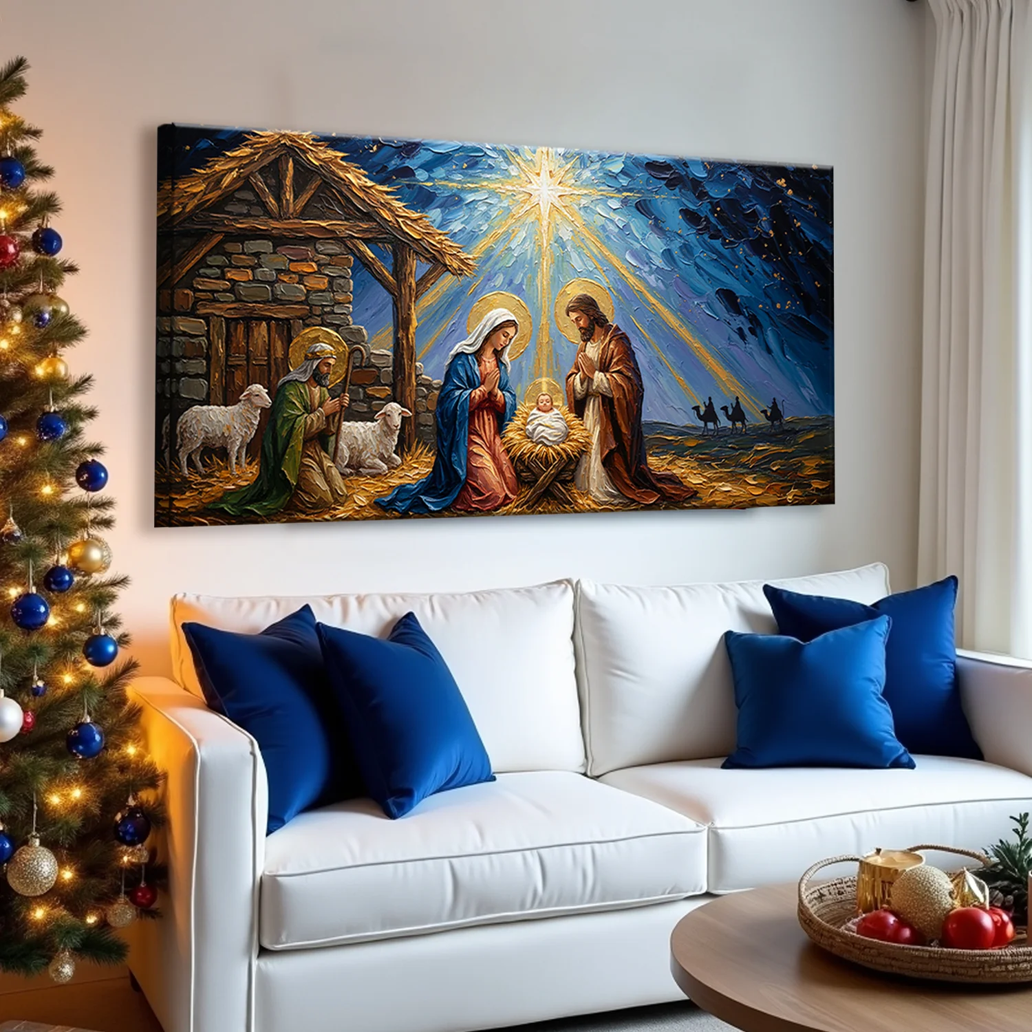 Vintage Christmas Nativity Scene Christmas Wall Art - Image 2