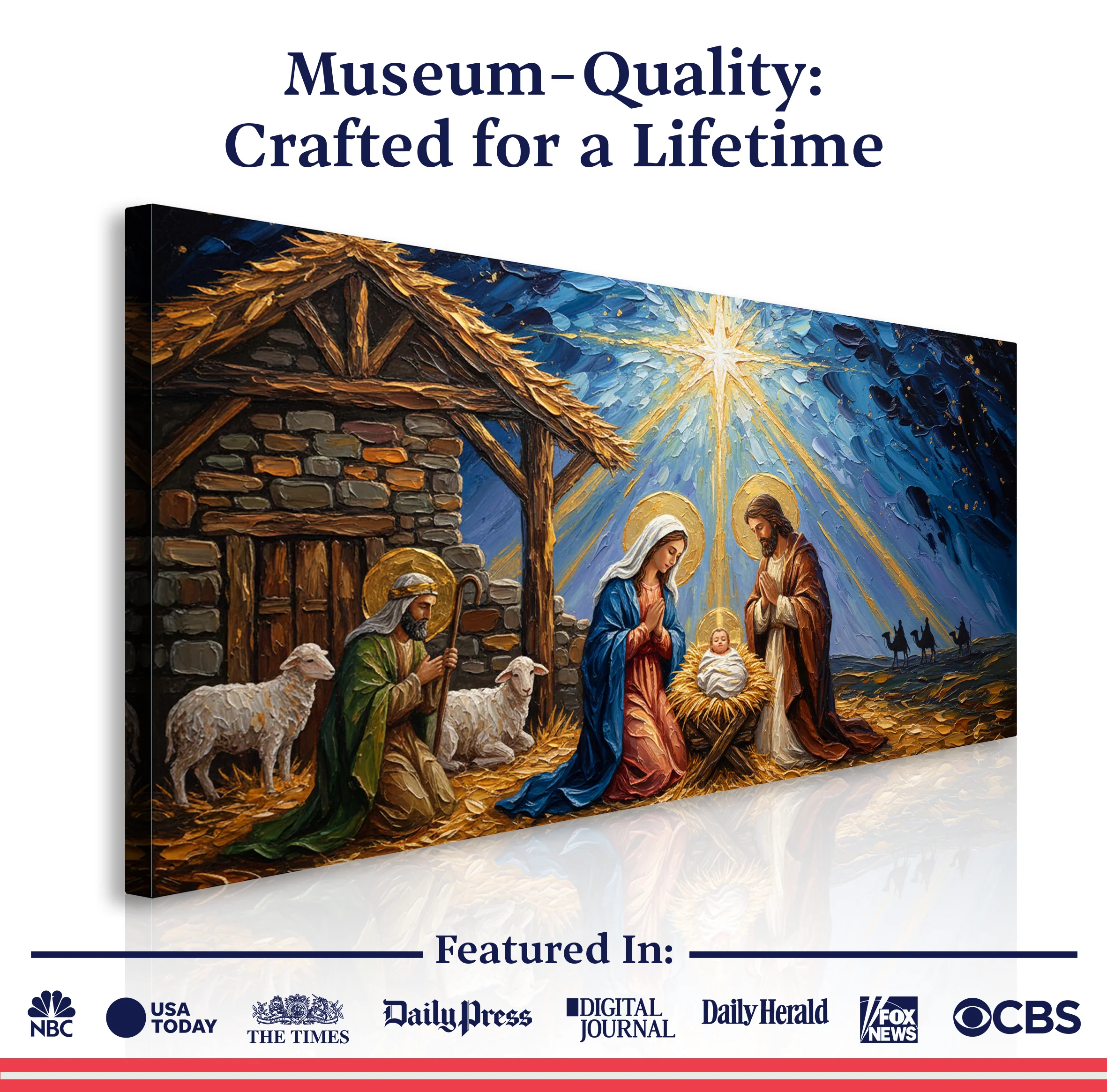 Vintage Christmas Nativity Scene Christmas Wall Art - Image 6