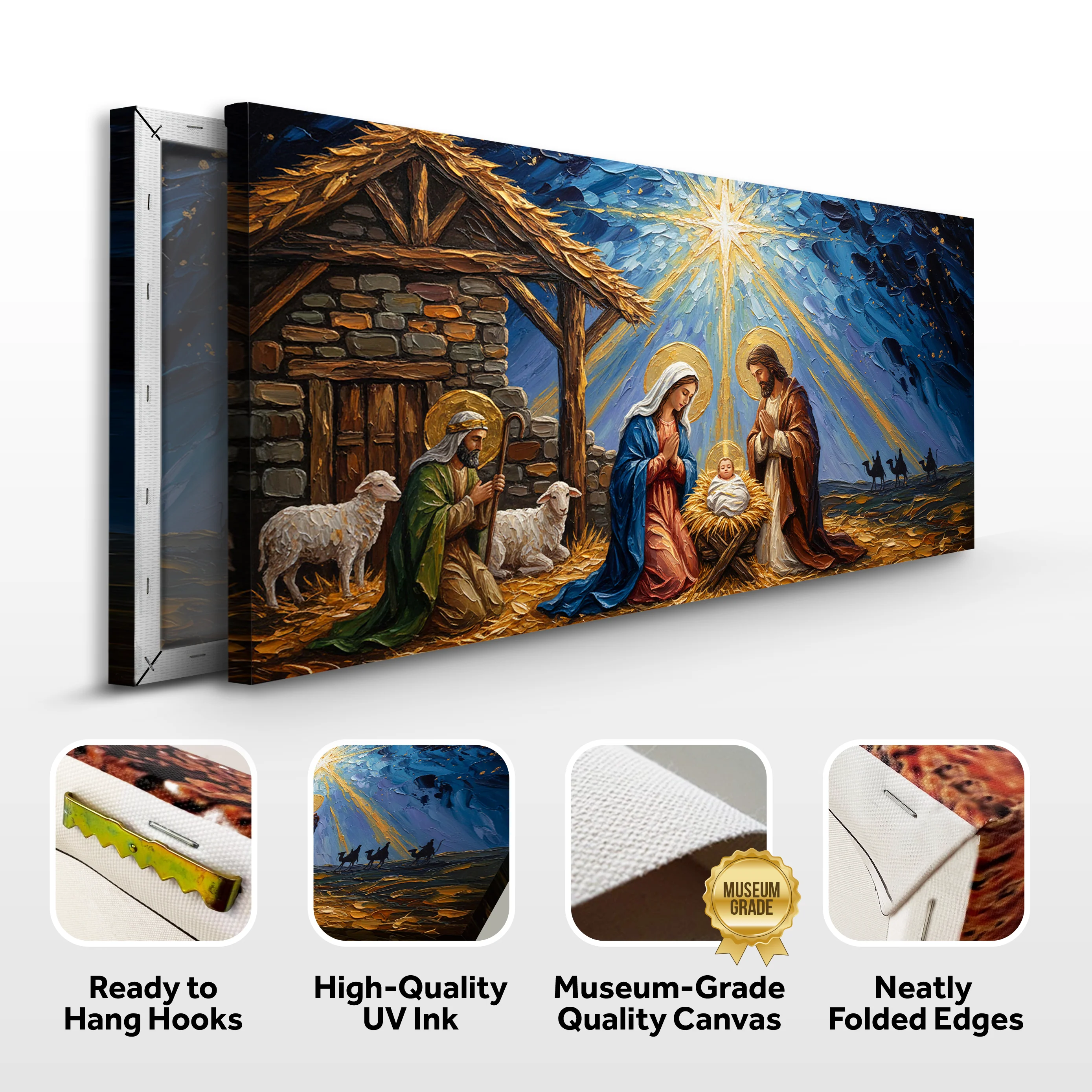 Vintage Christmas Nativity Scene Christmas Wall Art - Image 8