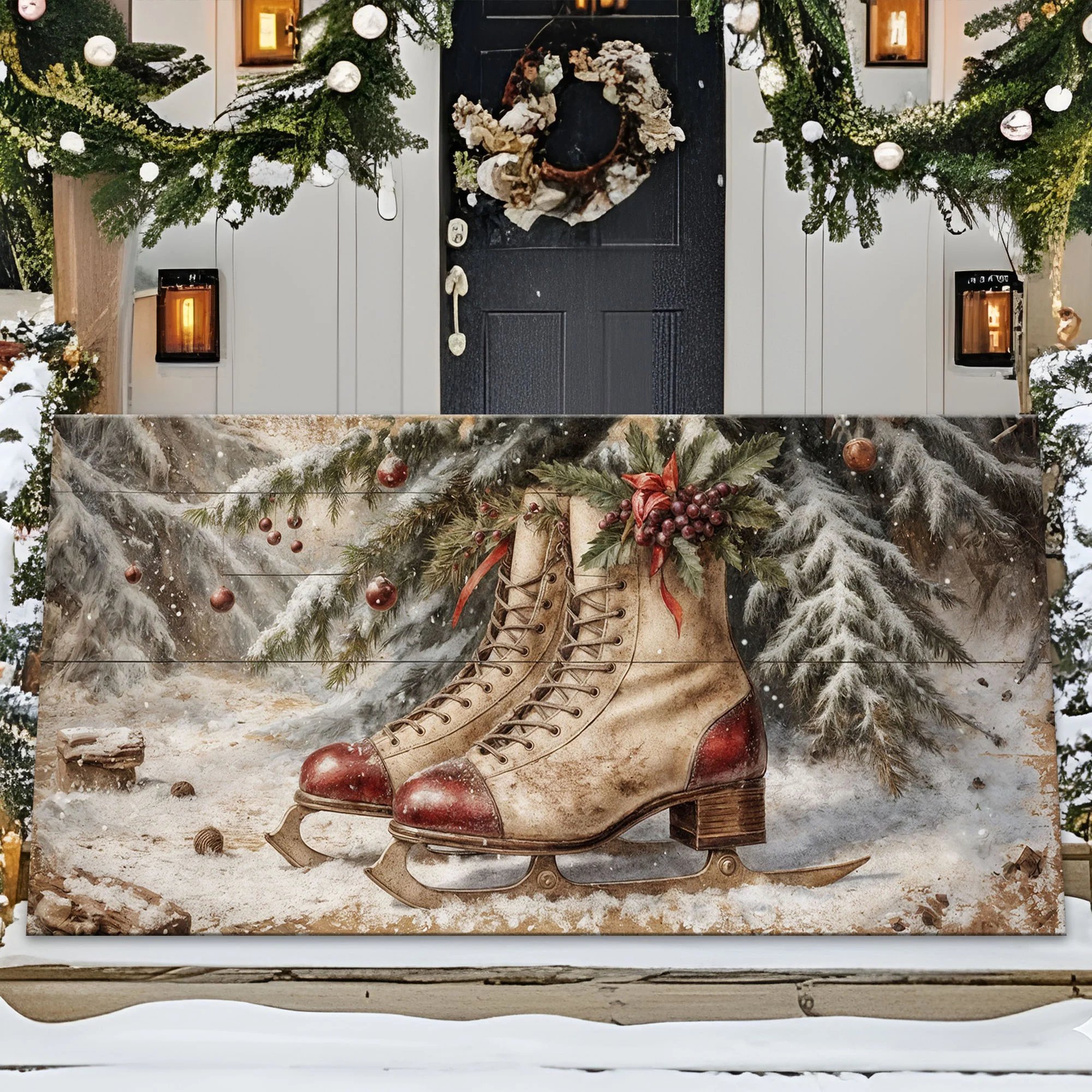 Vintage Christmas Red Skates Wall Art - Image 5