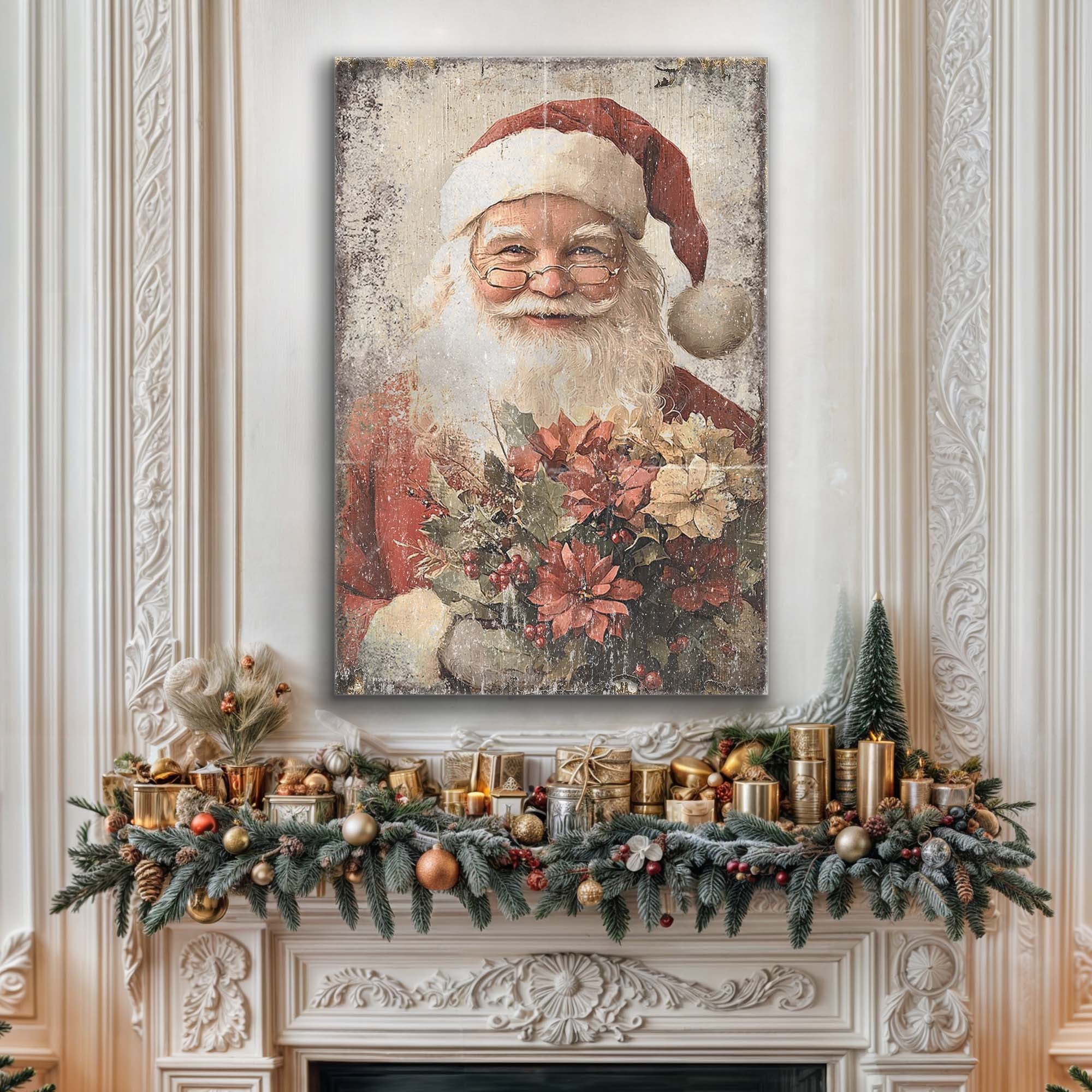 Vintage Christmas Santa Claus Wall Art - Image 2
