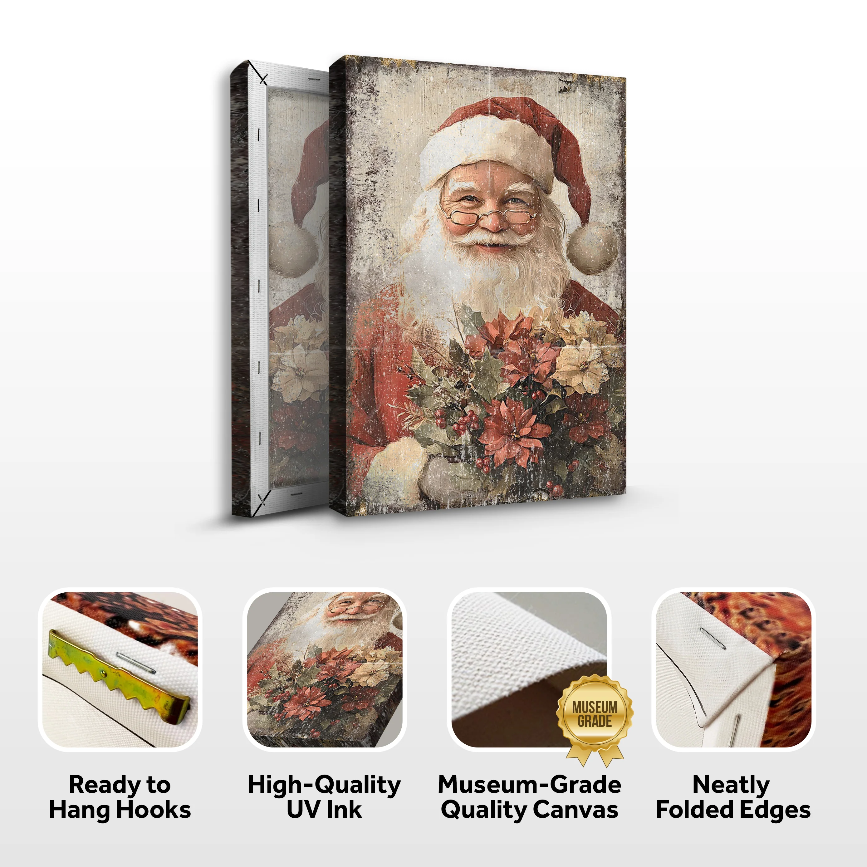 Vintage Christmas Santa Claus Wall Art - Image 7