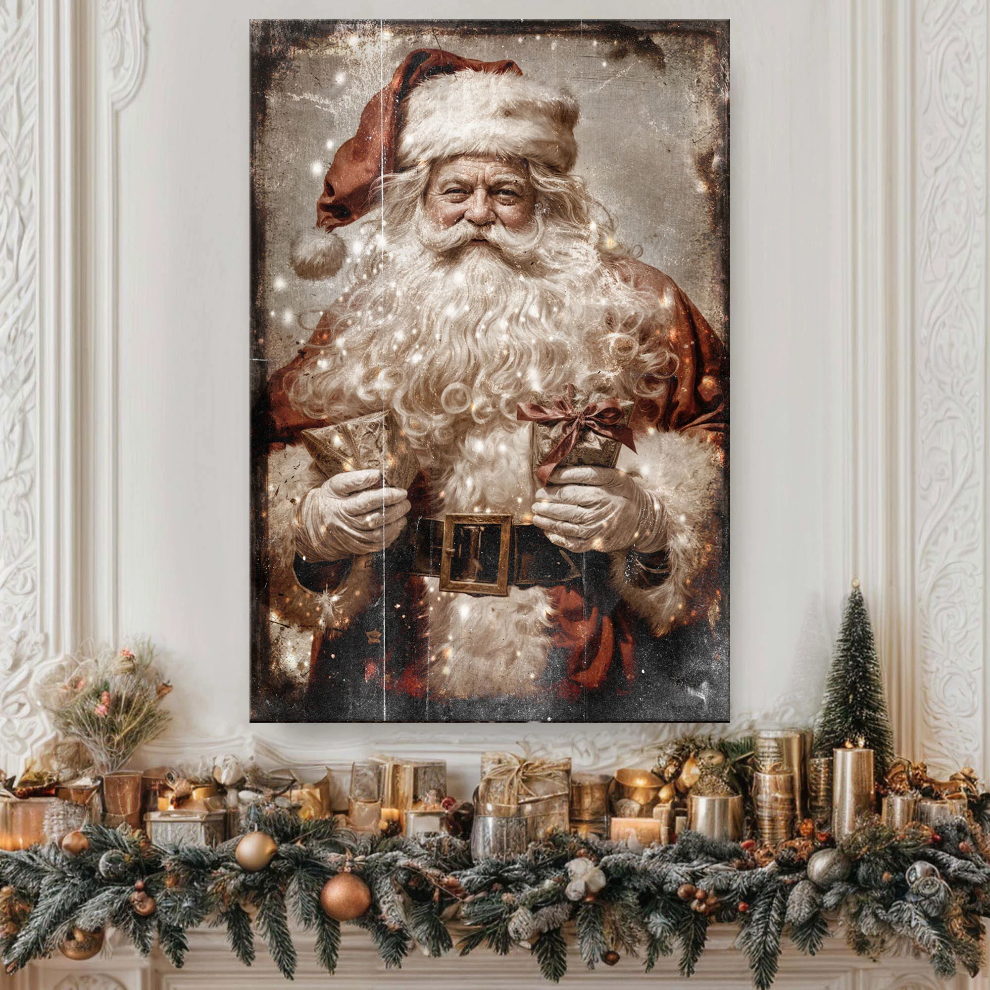Vintage Christmas Santa Claus Wall Art IV - Image 2