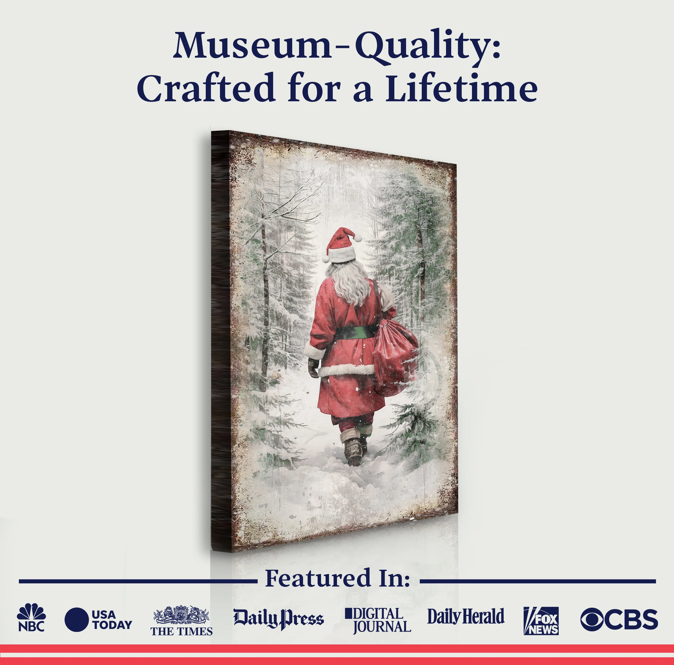 Vintage Christmas Santa Claus Wall Art V - Image 4
