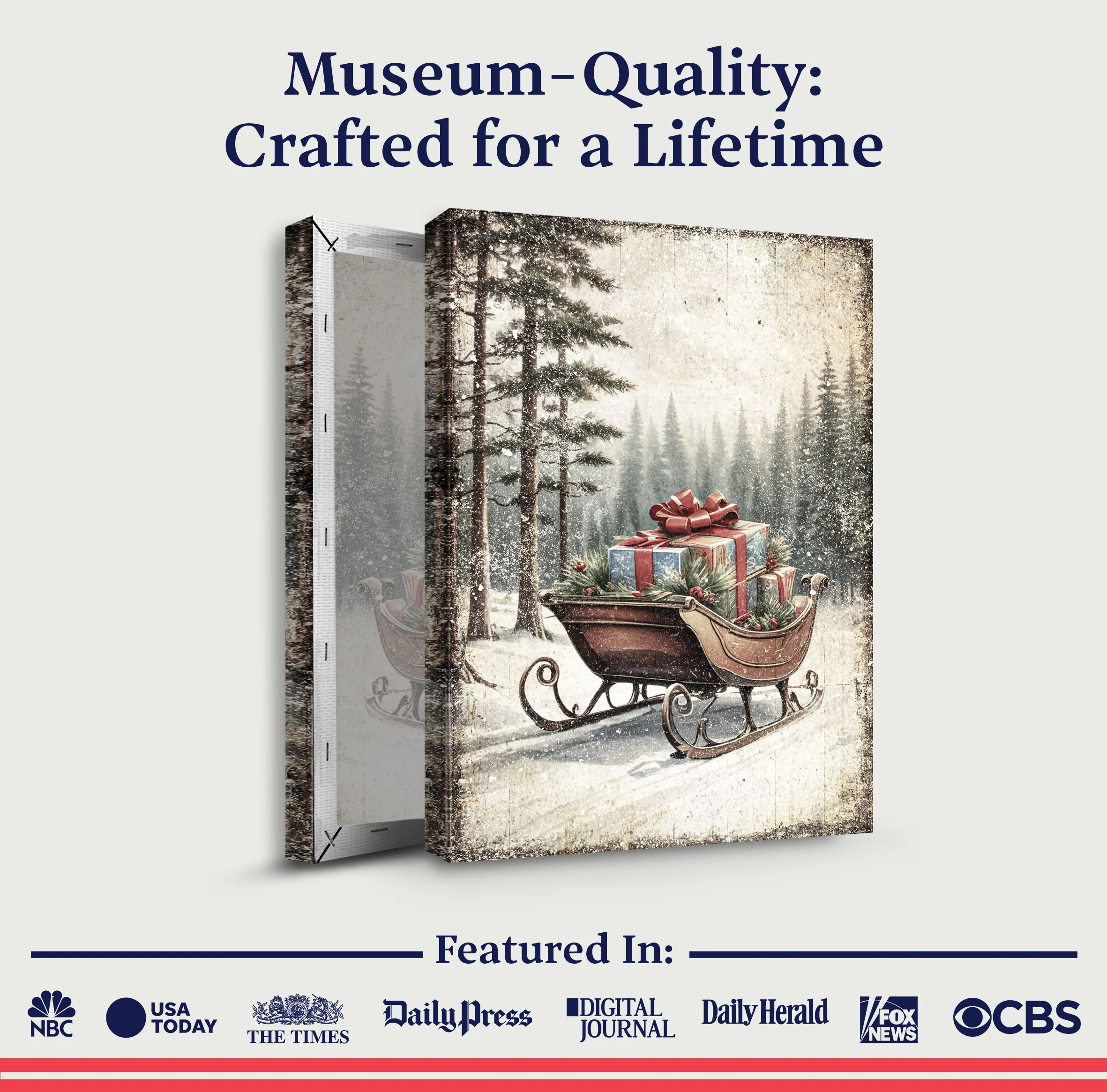 Vintage Christmas Sleigh Sled Wall Art III - Image 4