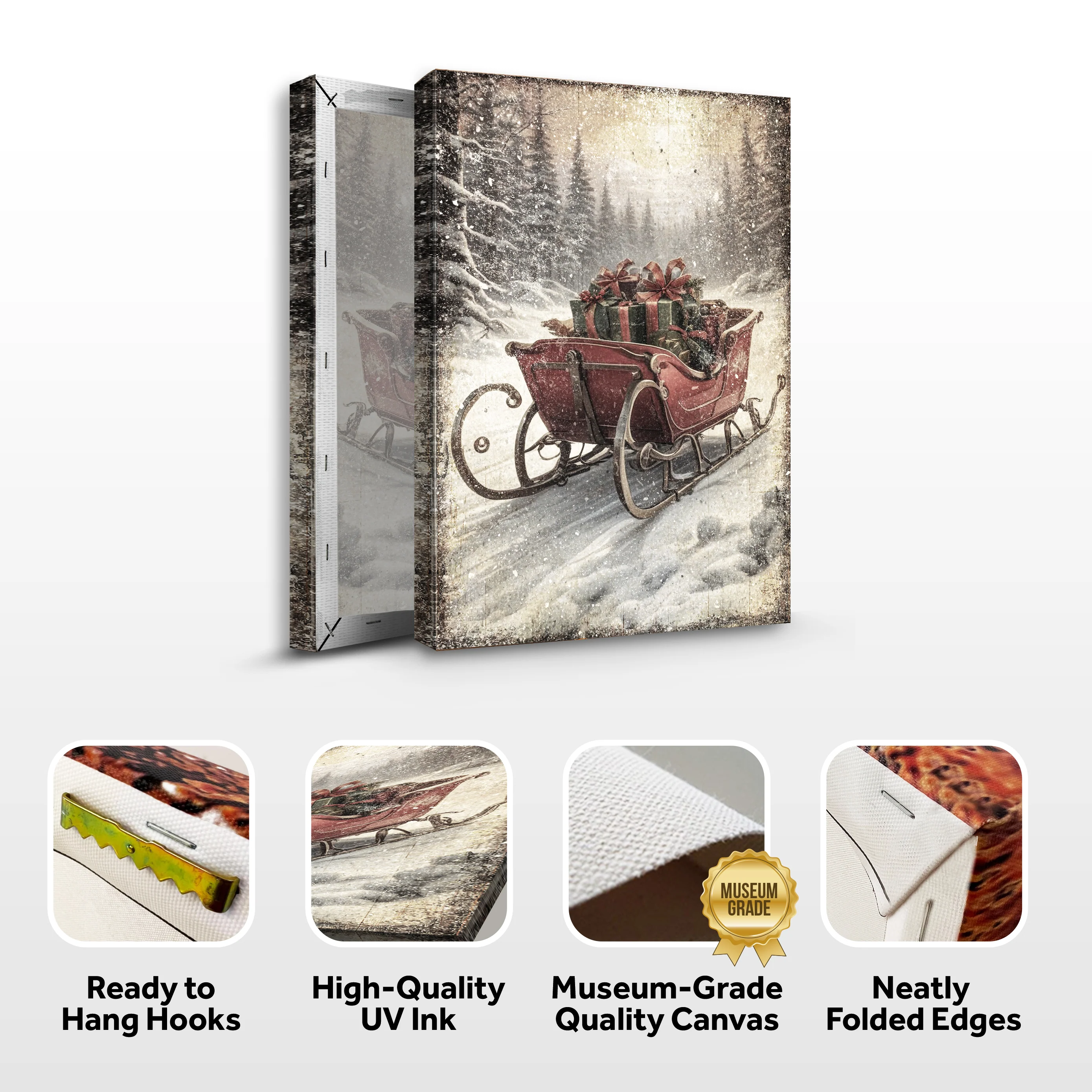 Vintage Christmas Sleigh Sled Wall Art IV - Image 6
