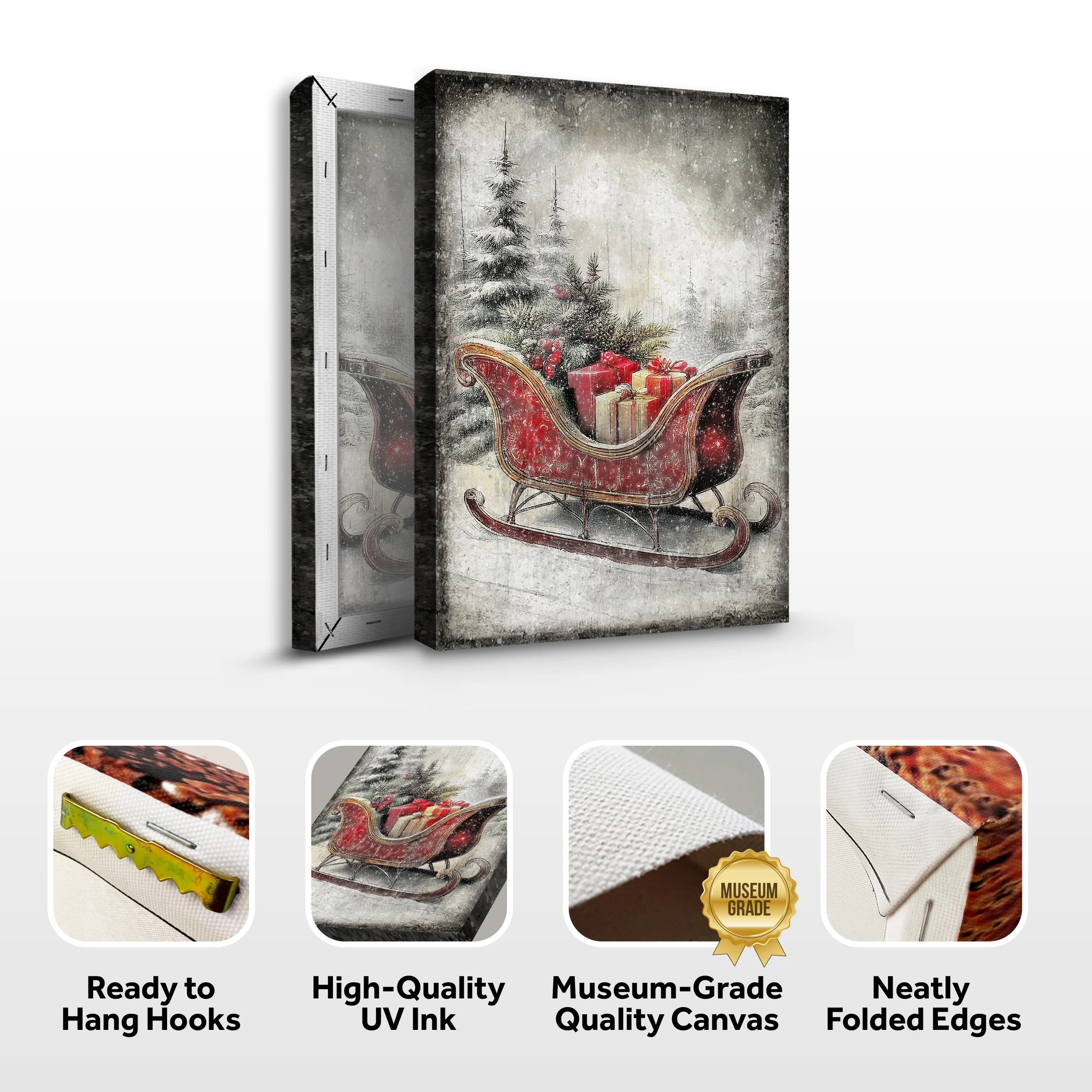 Vintage Christmas Sleigh Sled Wall Art VI - Image 6
