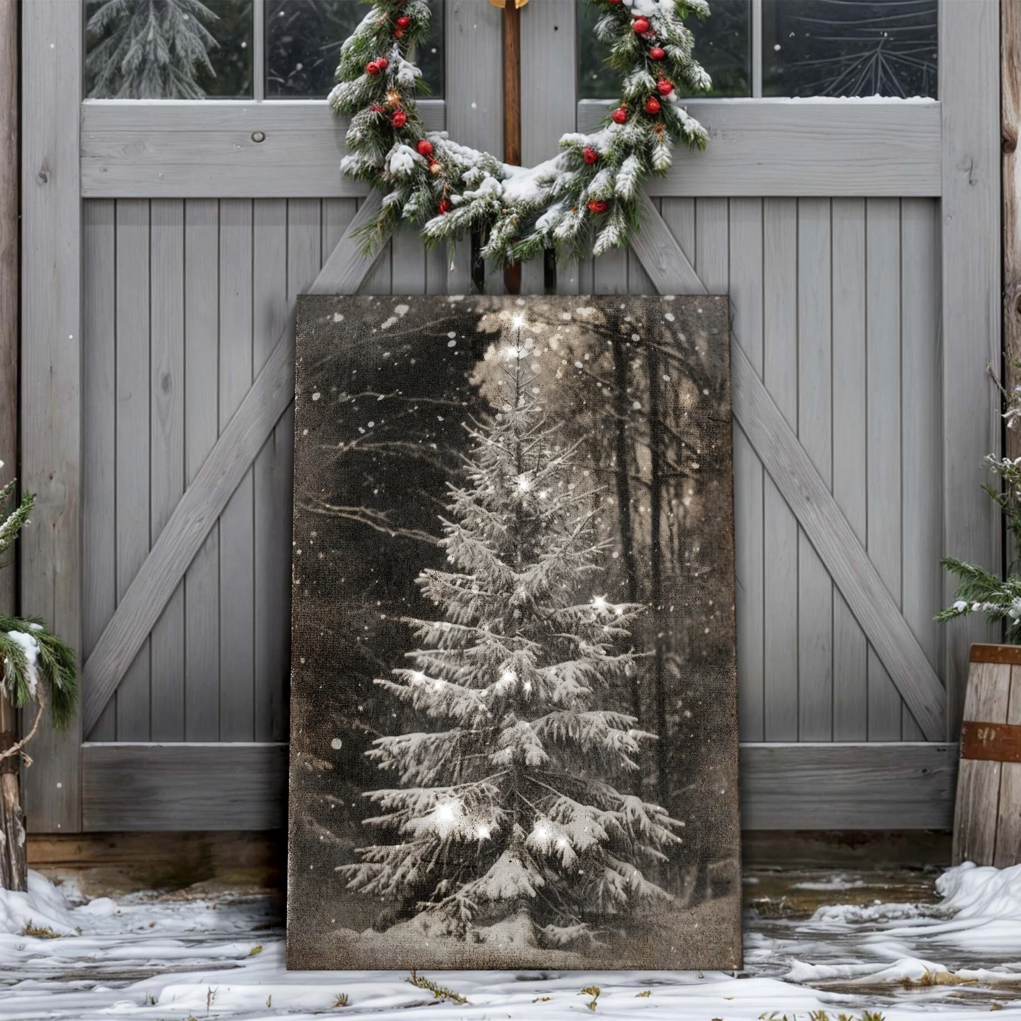 Vintage Christmas Tree Wall Art - Image 4