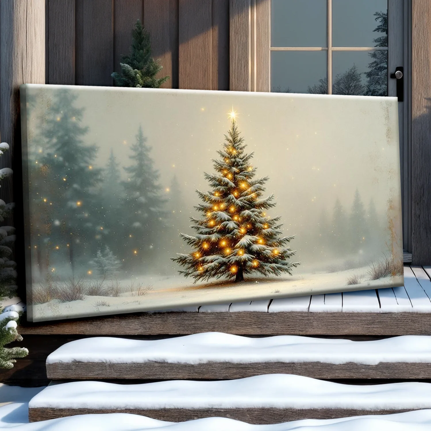 Vintage Christmas Tree Wall Art XI - Image 3