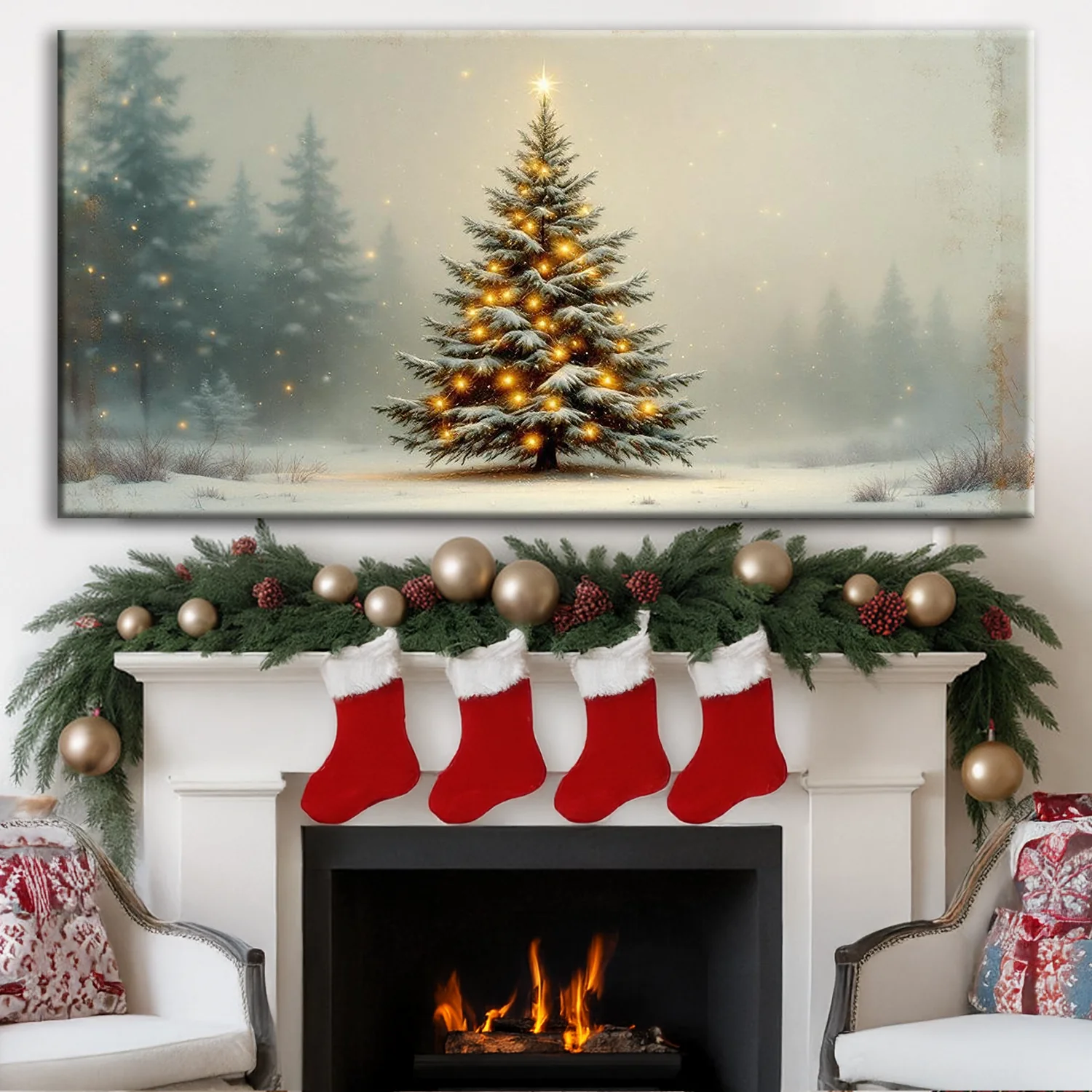 Vintage Christmas Tree Wall Art XI - Image 4