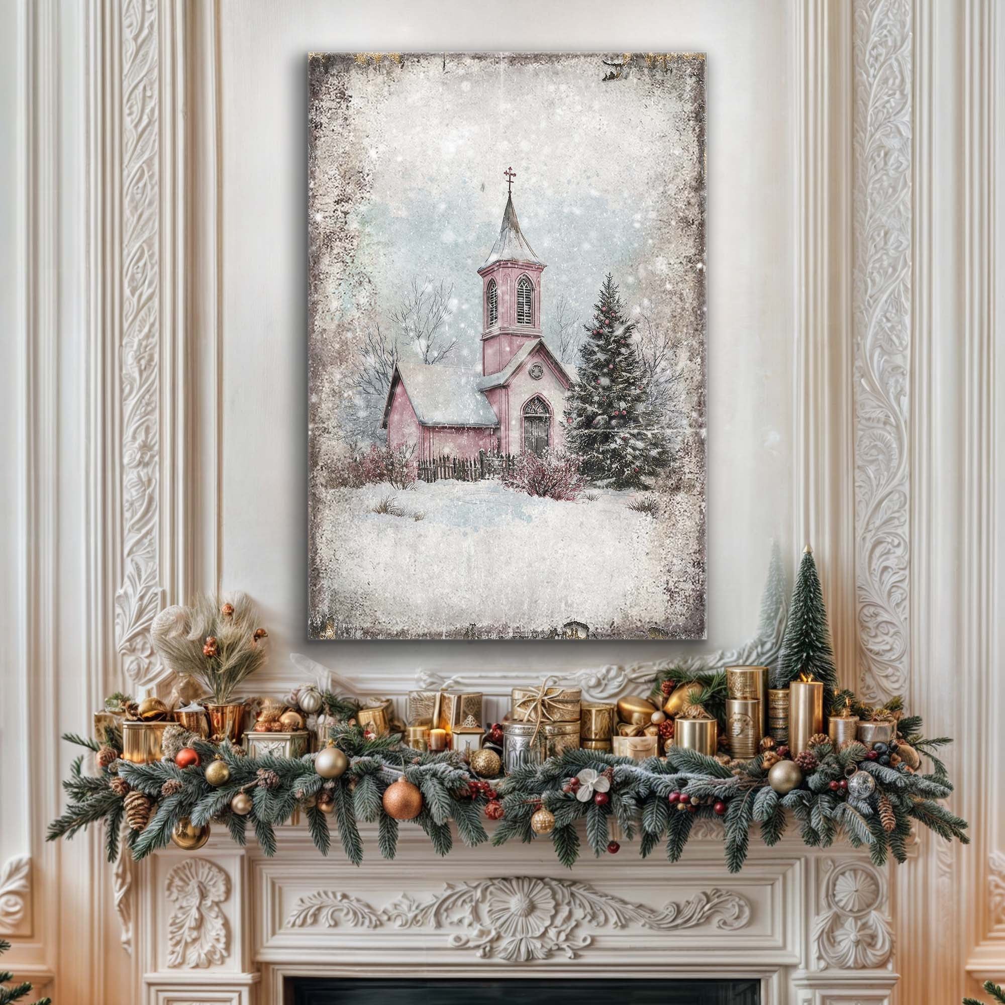 Vintage Church Christmas Wall Art - Image 2