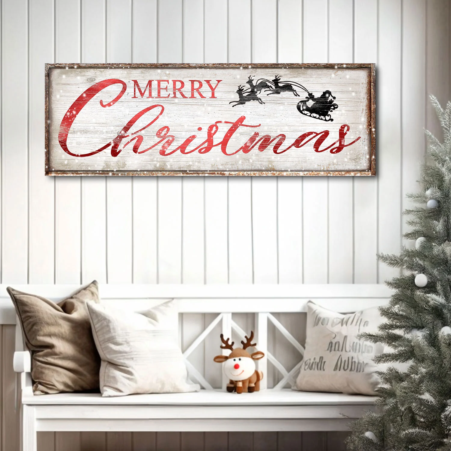 Vintage Merry Christmas Sign - Image 2