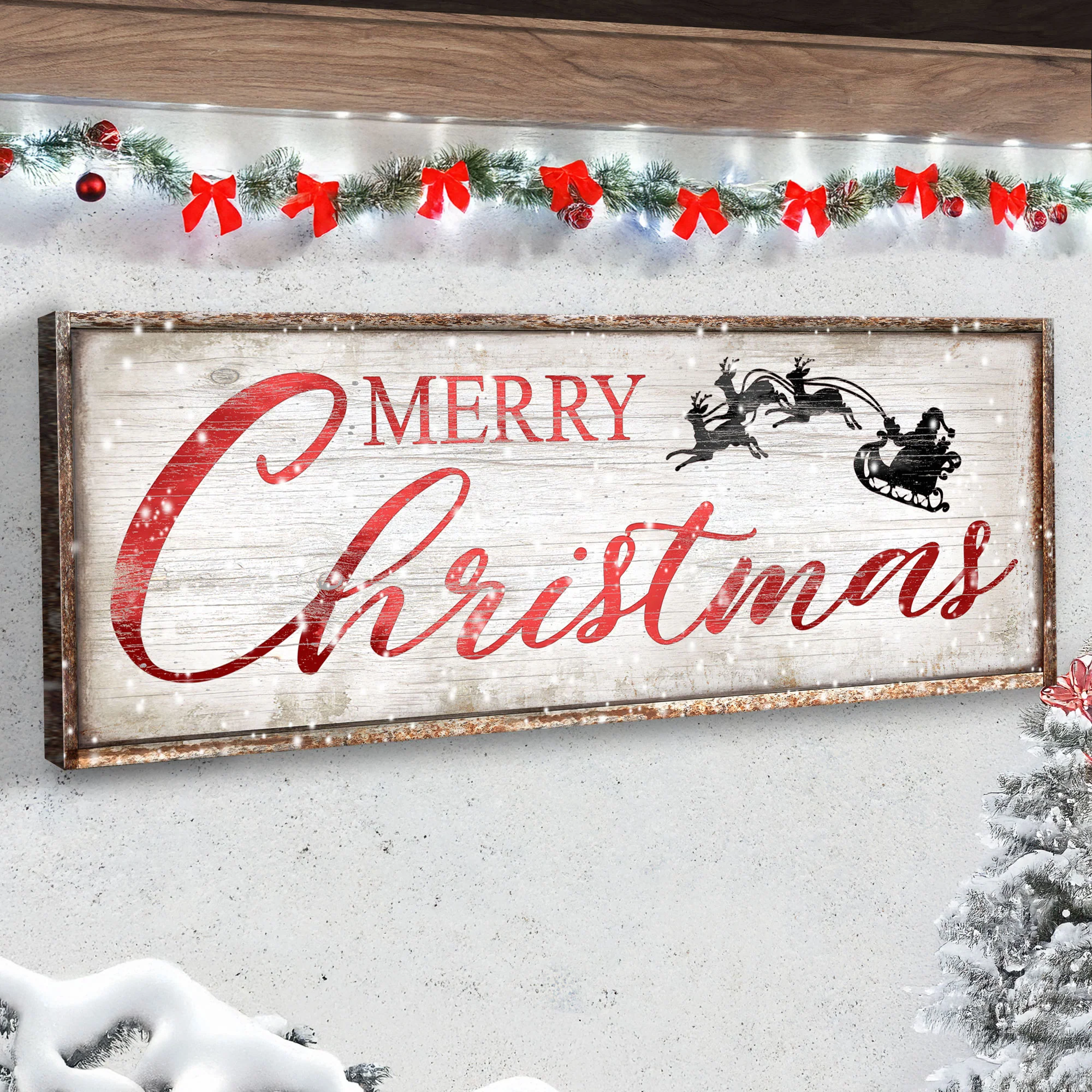 Vintage Merry Christmas Sign - Image 3