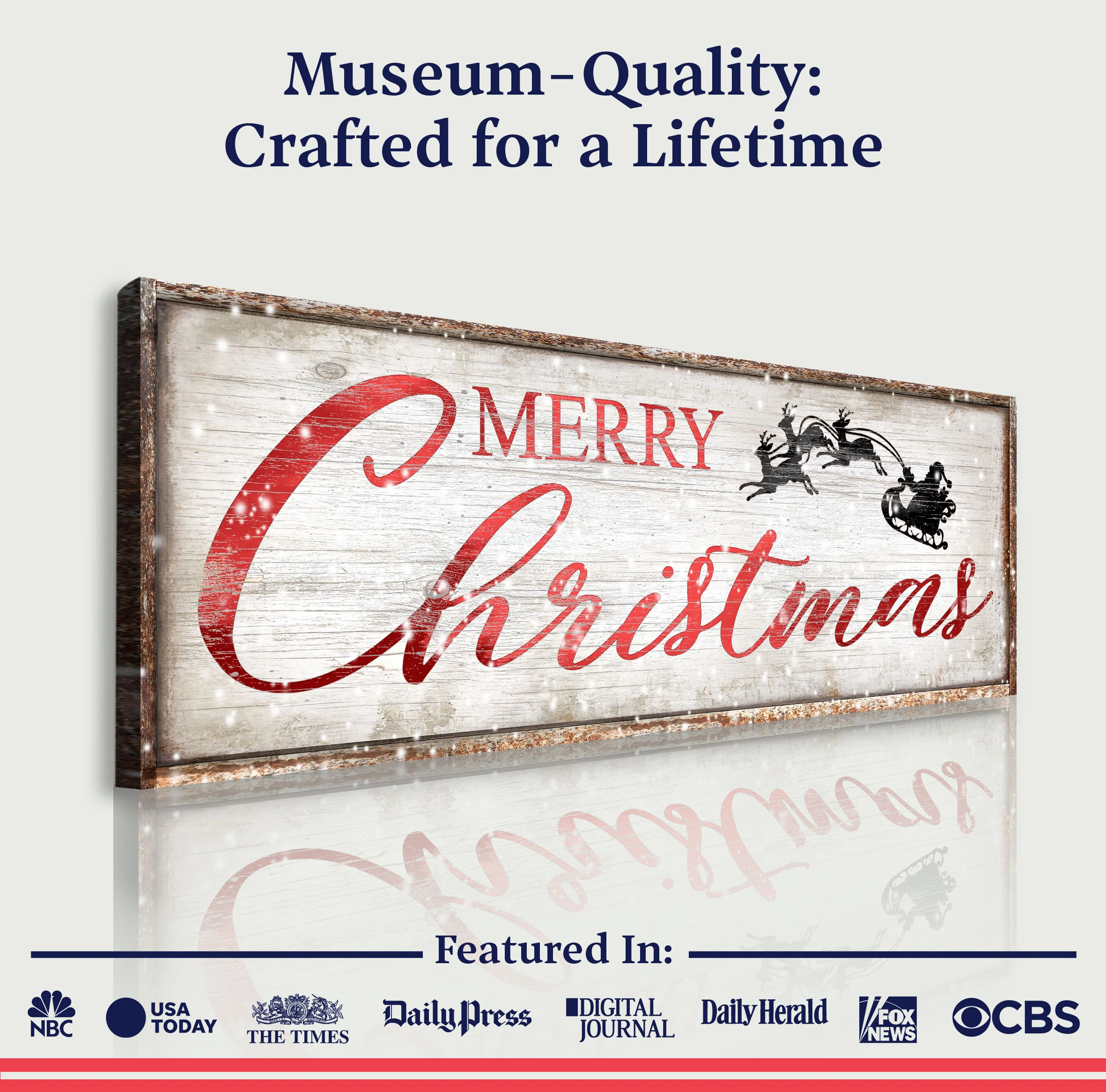 Vintage Merry Christmas Sign - Image 5