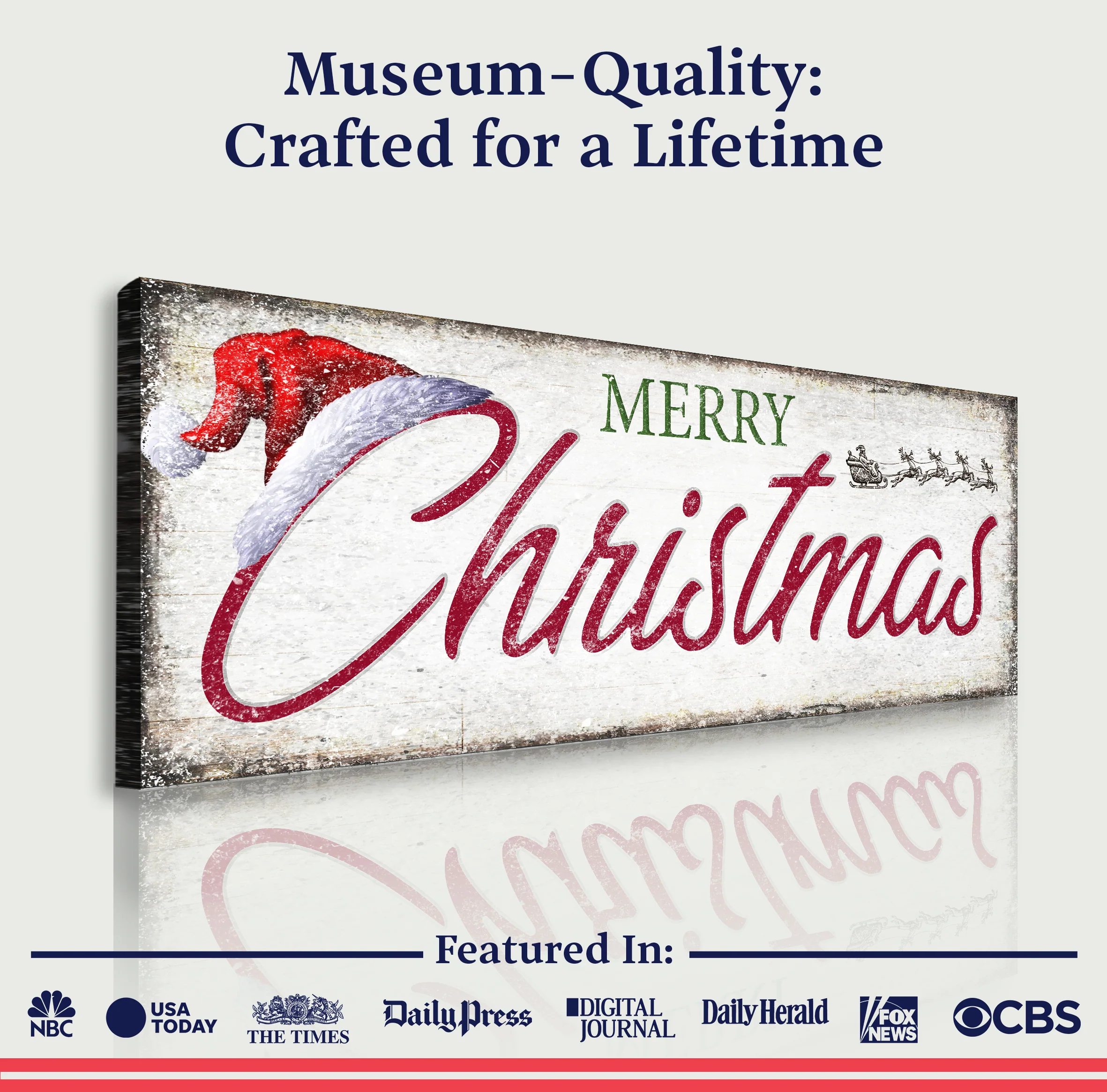 Vintage Merry Christmas Sign IV - Image 4